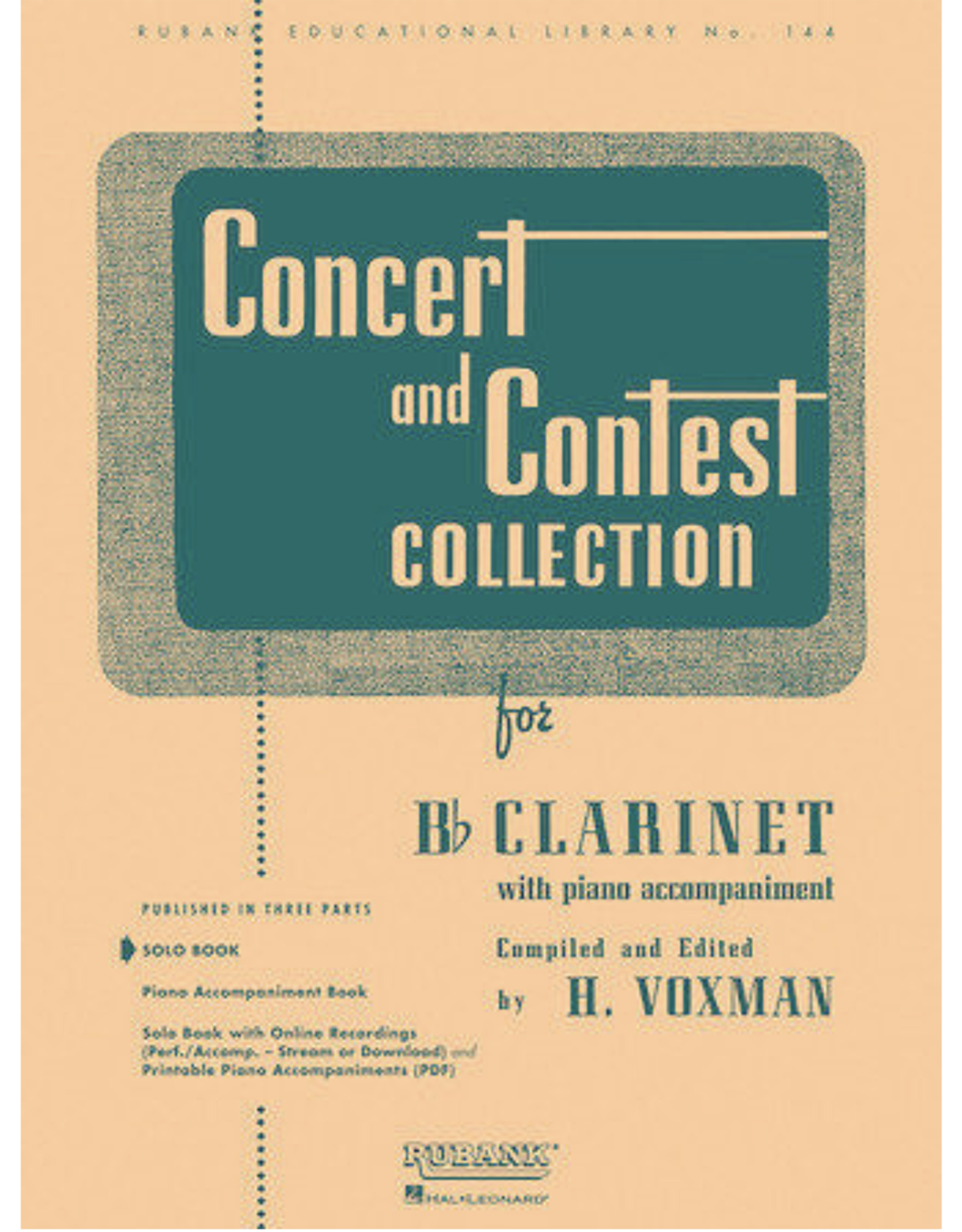 Hal Leonard Concert and Contest Collection for Bb Clarinet Solo Book Only Softcover