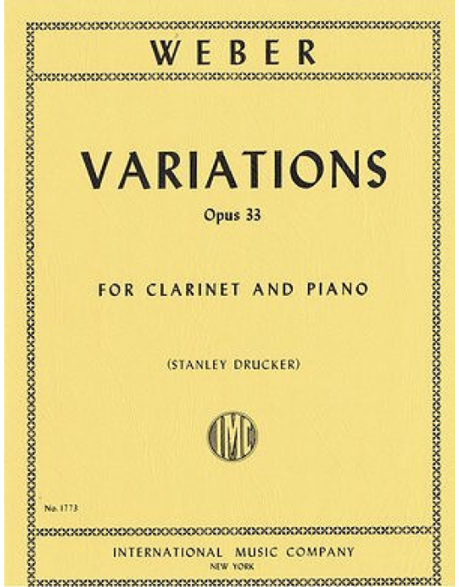 International Weber - Variations Op. 33 for Clarinet and Piano IMC No. 1773