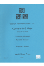 Medici Music Press Telemann - Concerto in G Major Clarinet and Piano CO900