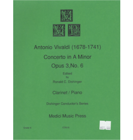 Medici Music Press Vivaldi - Concerto in A minor Clarinet and Piano CO616