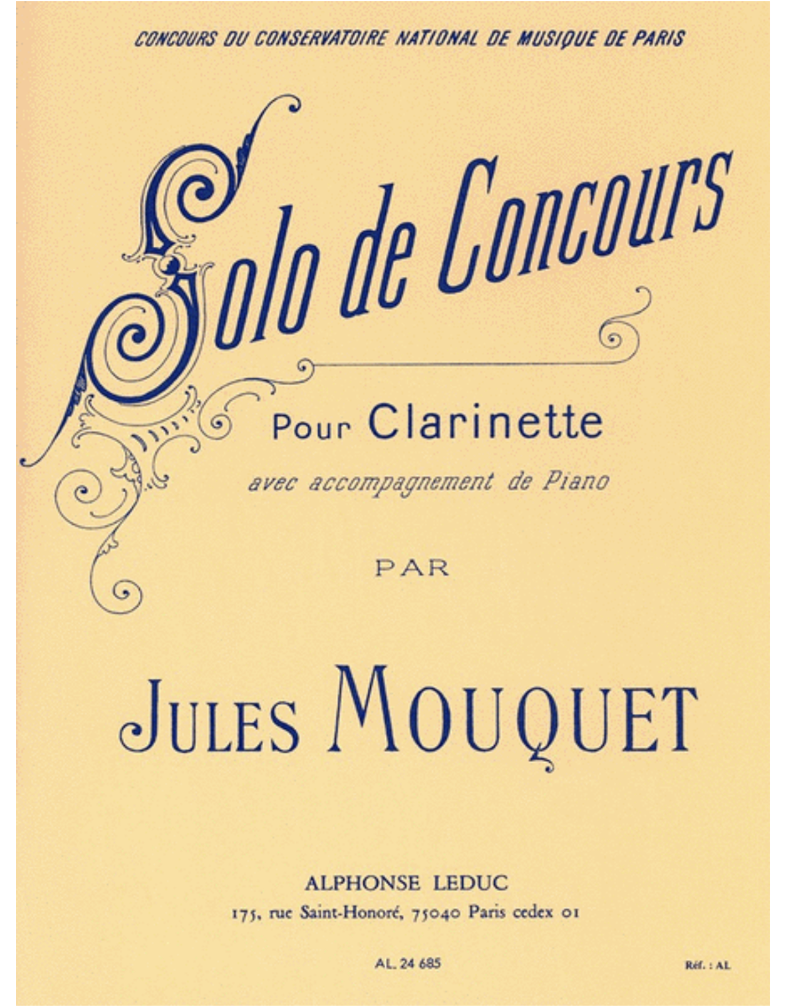 Alphonse Leduc Rabaud - Solo De Concours For Clarinet and Piano Leduc
