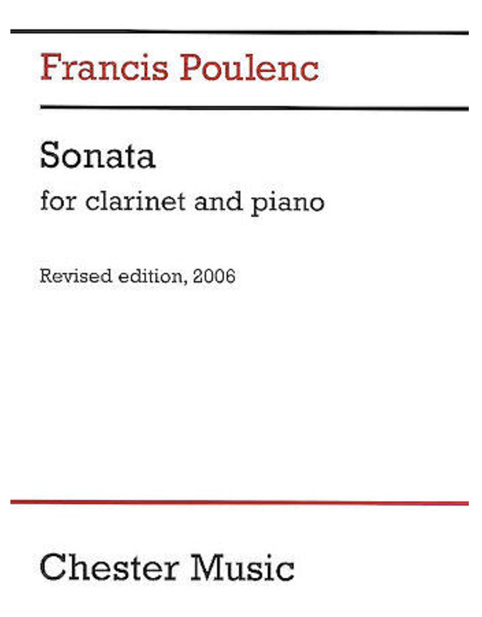 Chester Music Poulenc Sonata for Clarinet and Piano