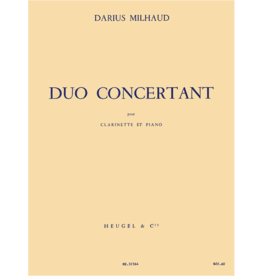 Alphonse Leduc Milhaud Duo Concertat For Clarinet and Piano