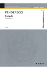 Edition Schott Penderecki Prelude For Solo Clarinet