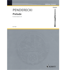 Edition Schott Penderecki Prelude For Solo Clarinet