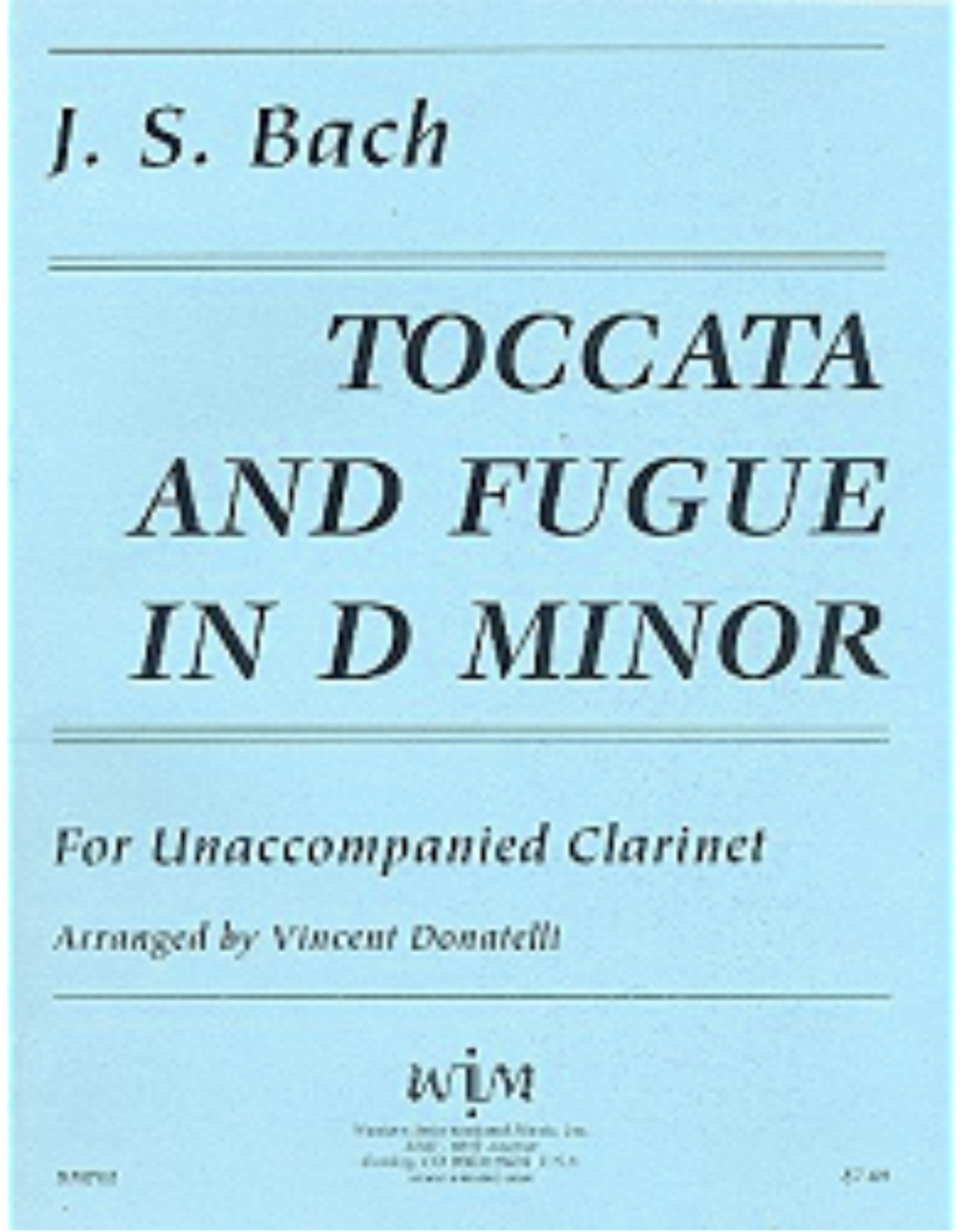 Western International Music Bach - Toccata and Fugue in D Minor for Solo Clarinet