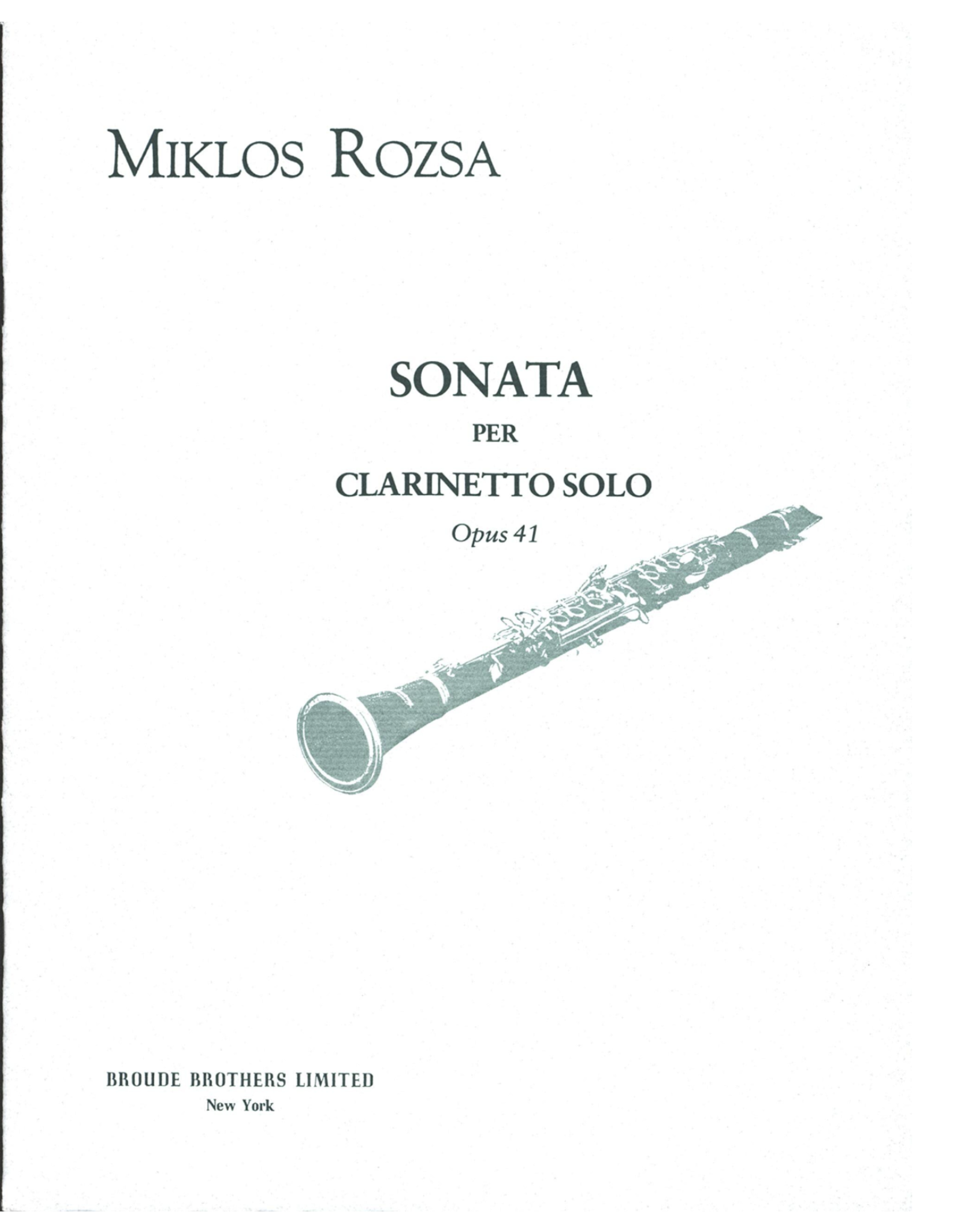 Generic Rozsa - Sonata Per Clarinetto Solo Op. 41