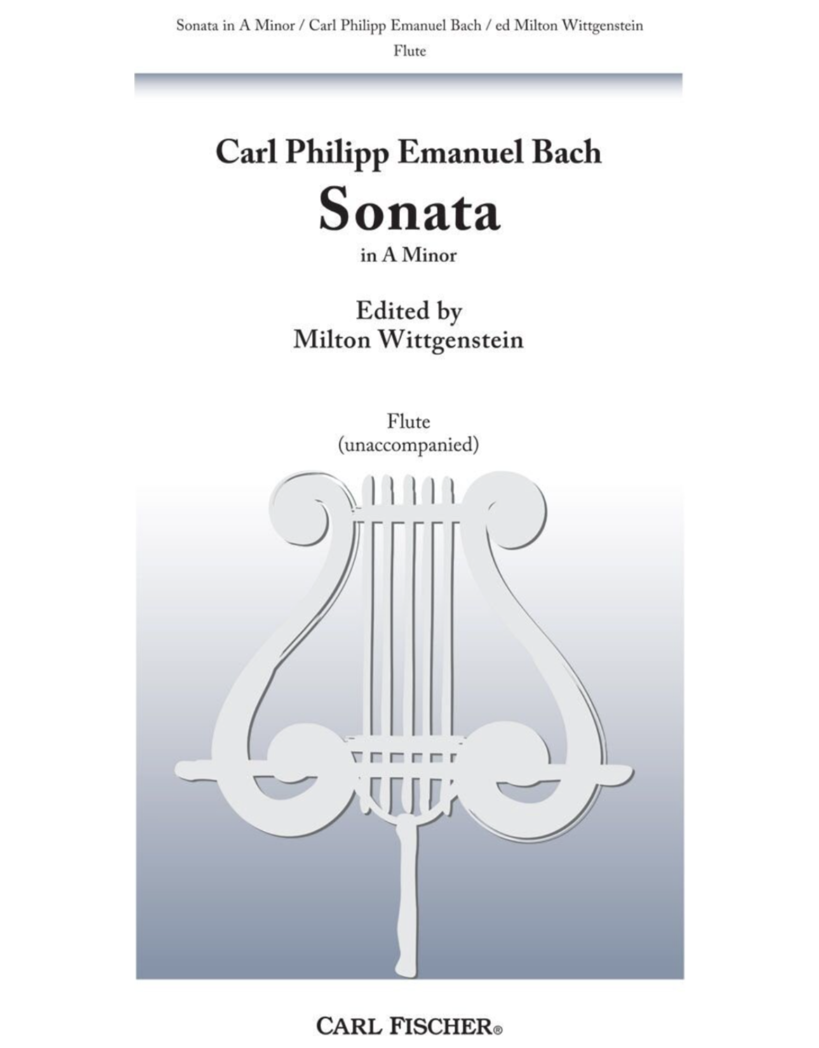 Carl Fischer LLC C.P.E. Bach - Sonata In A Minor Flute solo