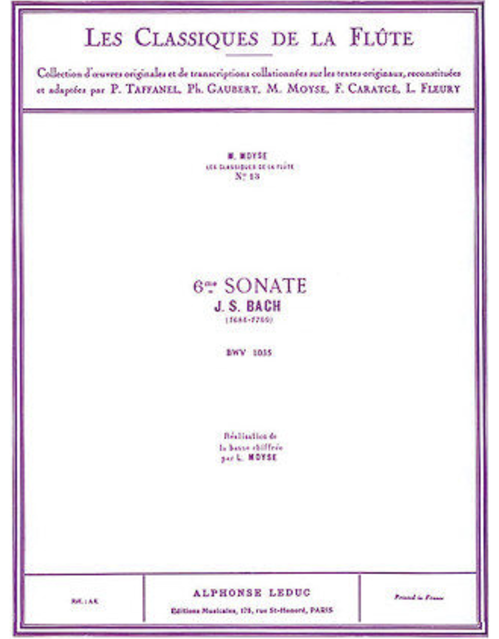 Hal Leonard Bach Sonata No. 6 BWV1035 E Major - Flute