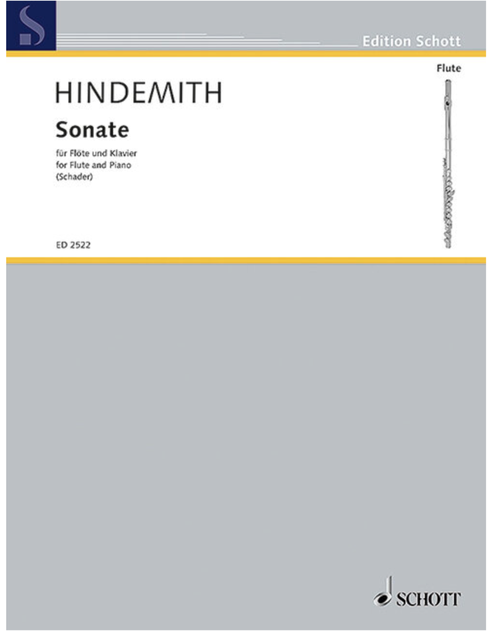 Edition Schott Hindemith - Sonate For Flute and Piano