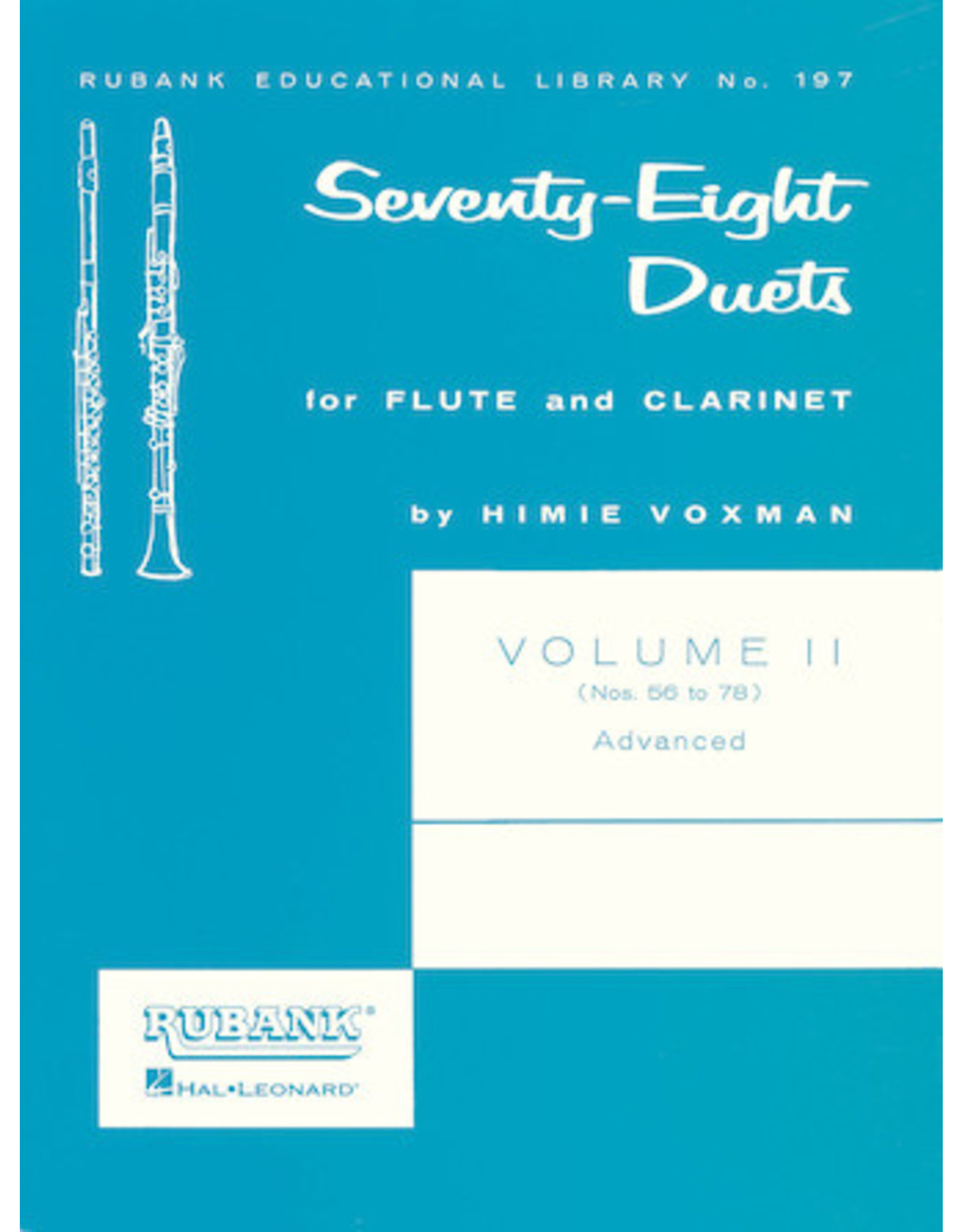 Hal Leonard 78 Duets for Flute and Clarinet Volume 2 - Advanced (Nos. 56-78) edited by H. Voxman Ensemble Collection