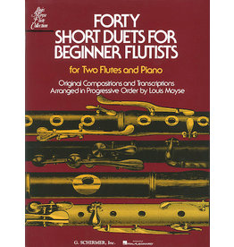 Hal Leonard Forty Short Duets for Beginner Flutists for Two Flutes & Piano arranged by Louis Moyse Woodwind Ensemble