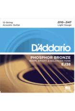 DAddario Fretted D'addario Phosphor Bronze Lite Acoustic 12 String Set .010