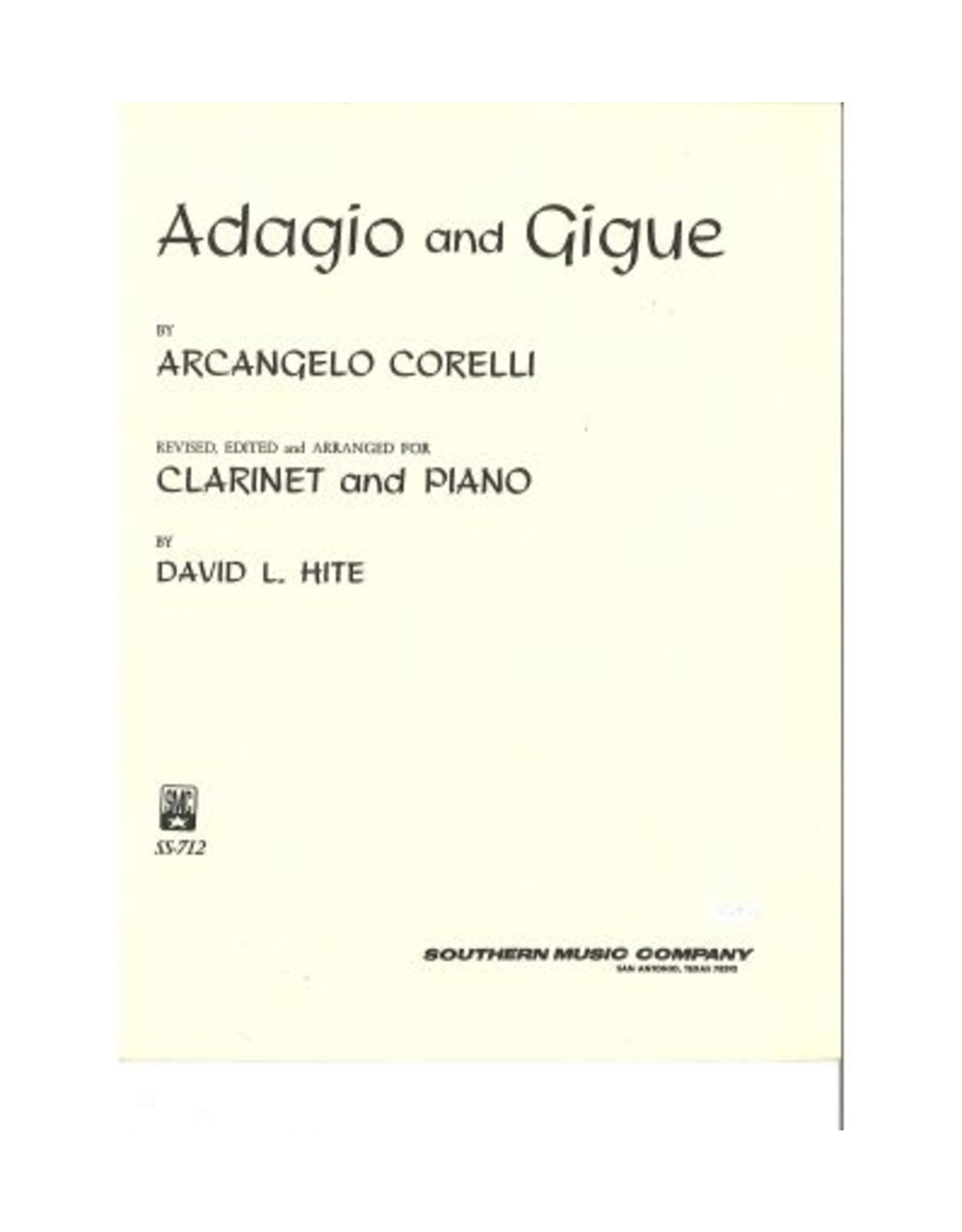 Southern Music Company Corelli Adagio and Gigue - Clarinet