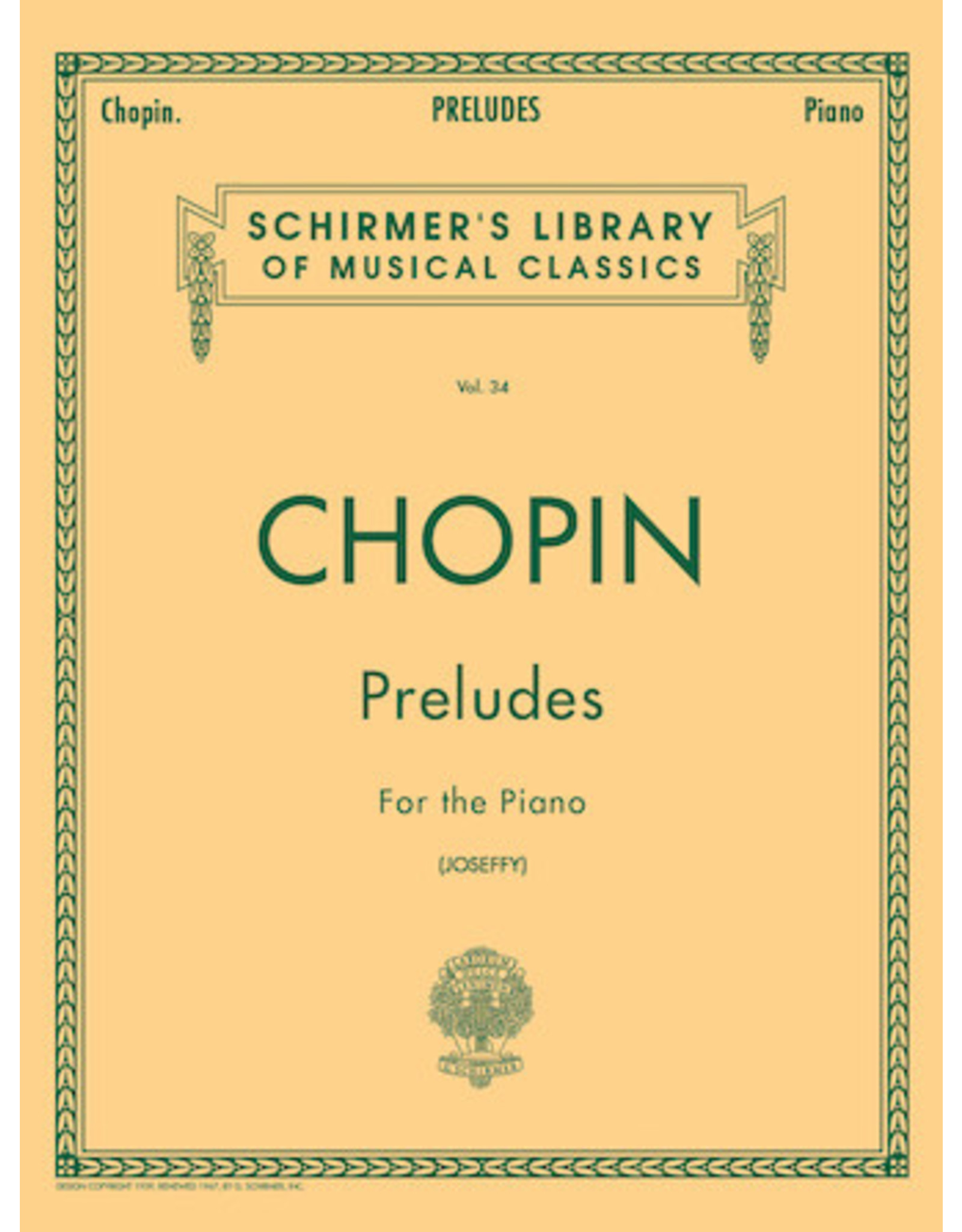 Hal Leonard Préludes Schirmer Library of Classics Volume 34 Piano Solo Softcover (Joseffy)