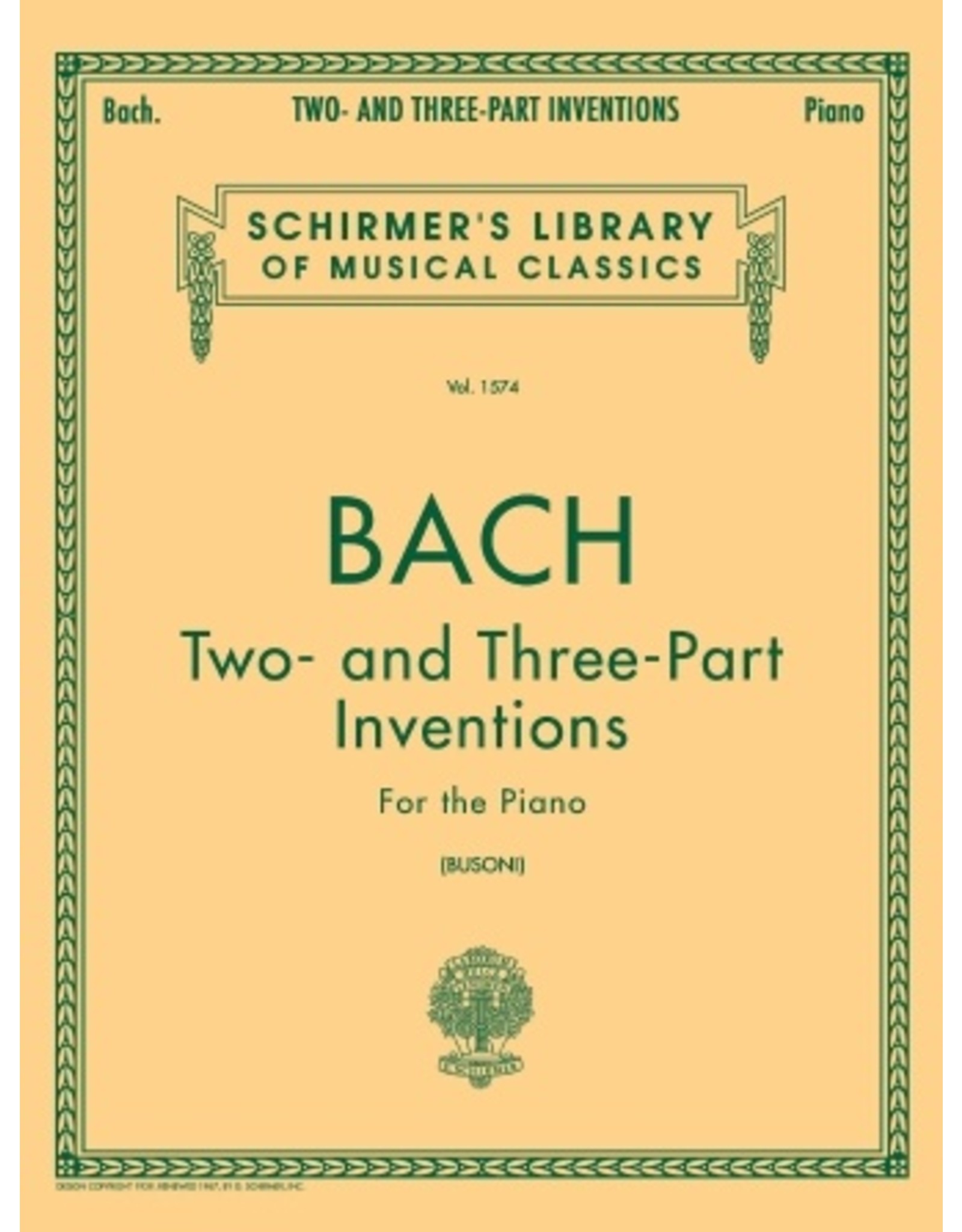 Hal Leonard Two- and Three-Part Inventions Schirmer Library of Classics Volume 1574 Piano Solo (Busoni)