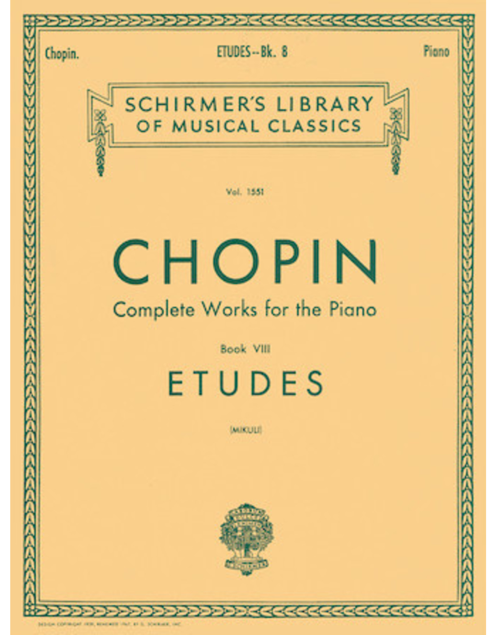 Hal Leonard Chopin - Etudes (Mikuli) Piano Solo (Mikuli) Piano Collection