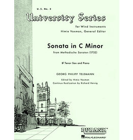 Hal Leonard Telemann - Sonata in C Minor (from Methodische Sonaten) Tenor Saxophone Solo with Piano - Grade 5 Rubank Solo/Ensemble Sheet