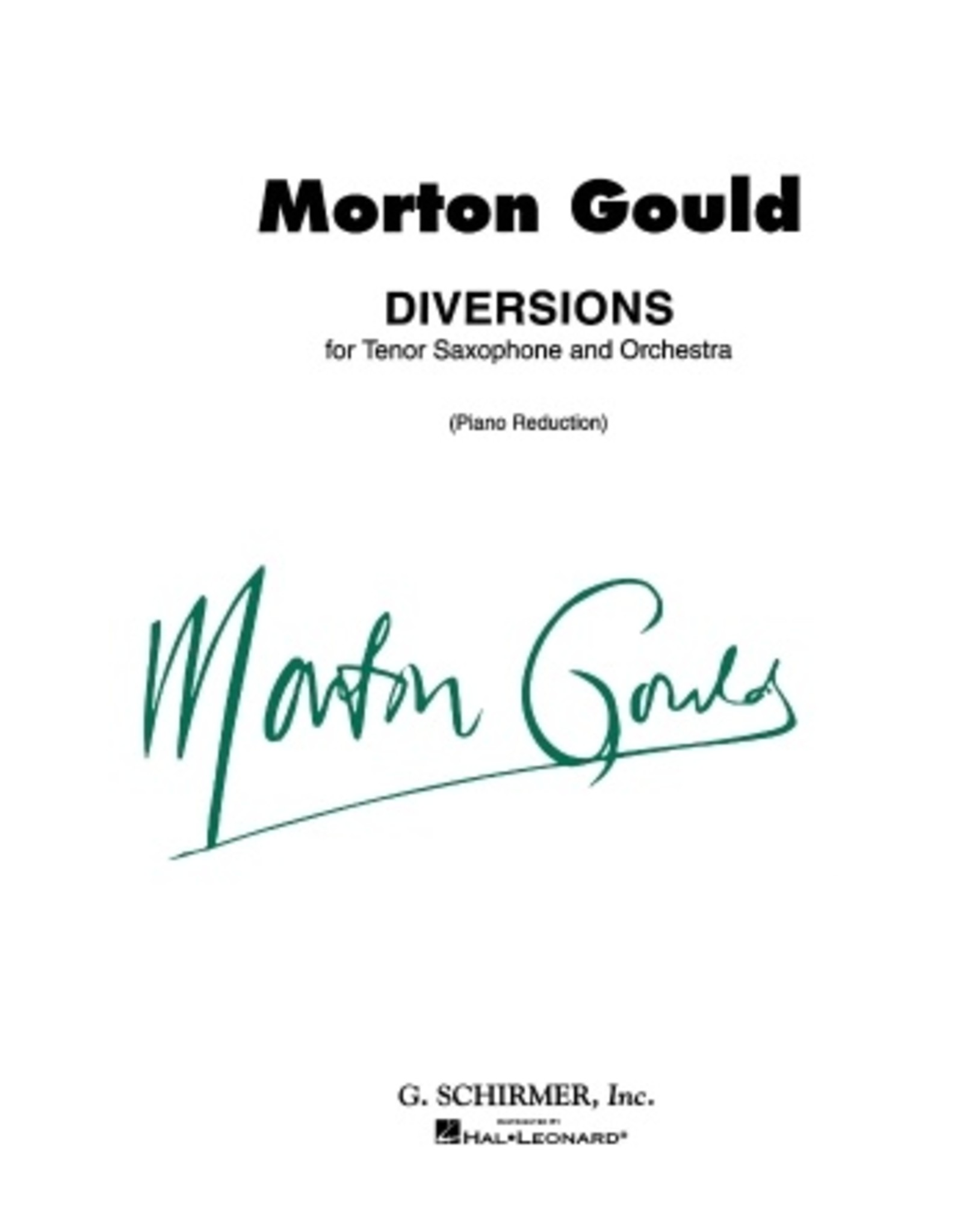 Hal Leonard Diversions for Tenor Saxophone and Piano Score and Parts