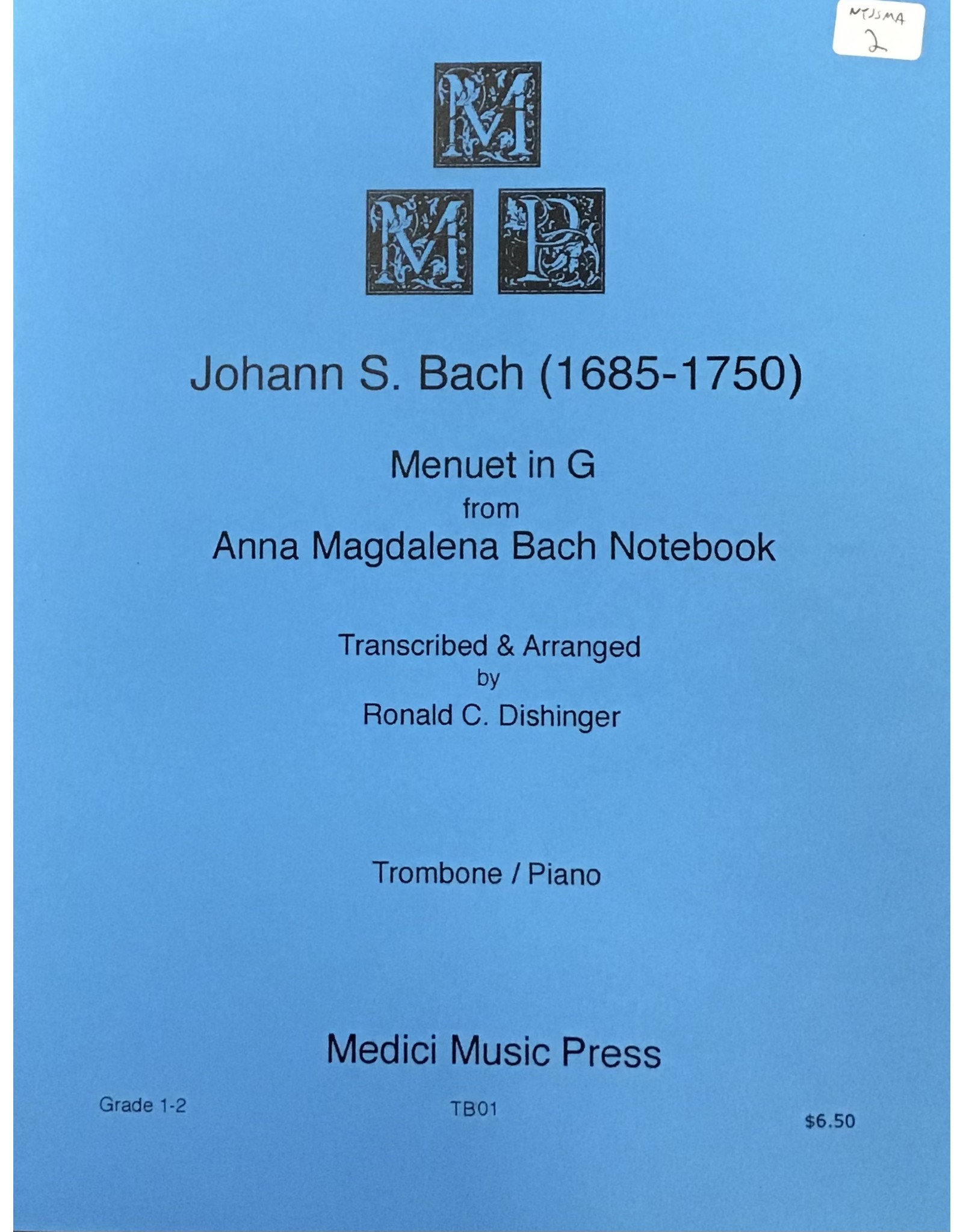 Medici Music Press Bach Menuet in G - Trombone/Piano