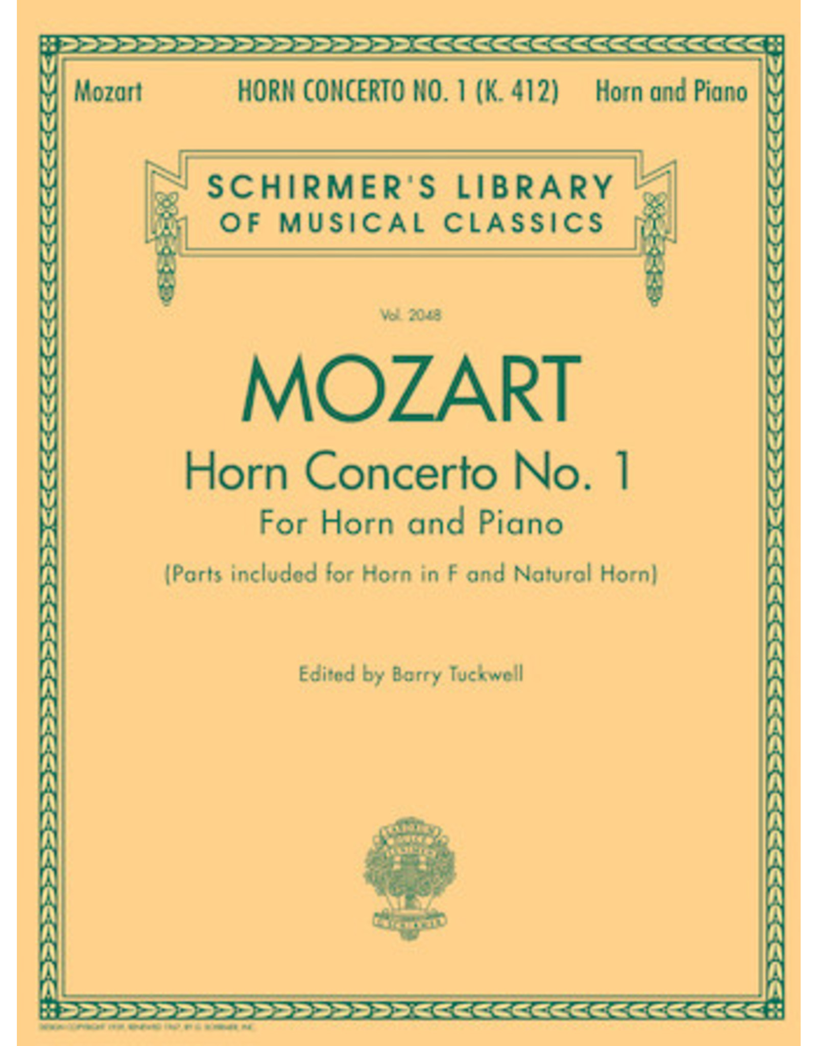 Hal Leonard Concerto No. 1, K. 412 Schirmer Library of Classics Volume 2048 edited by Barry Tuckwell