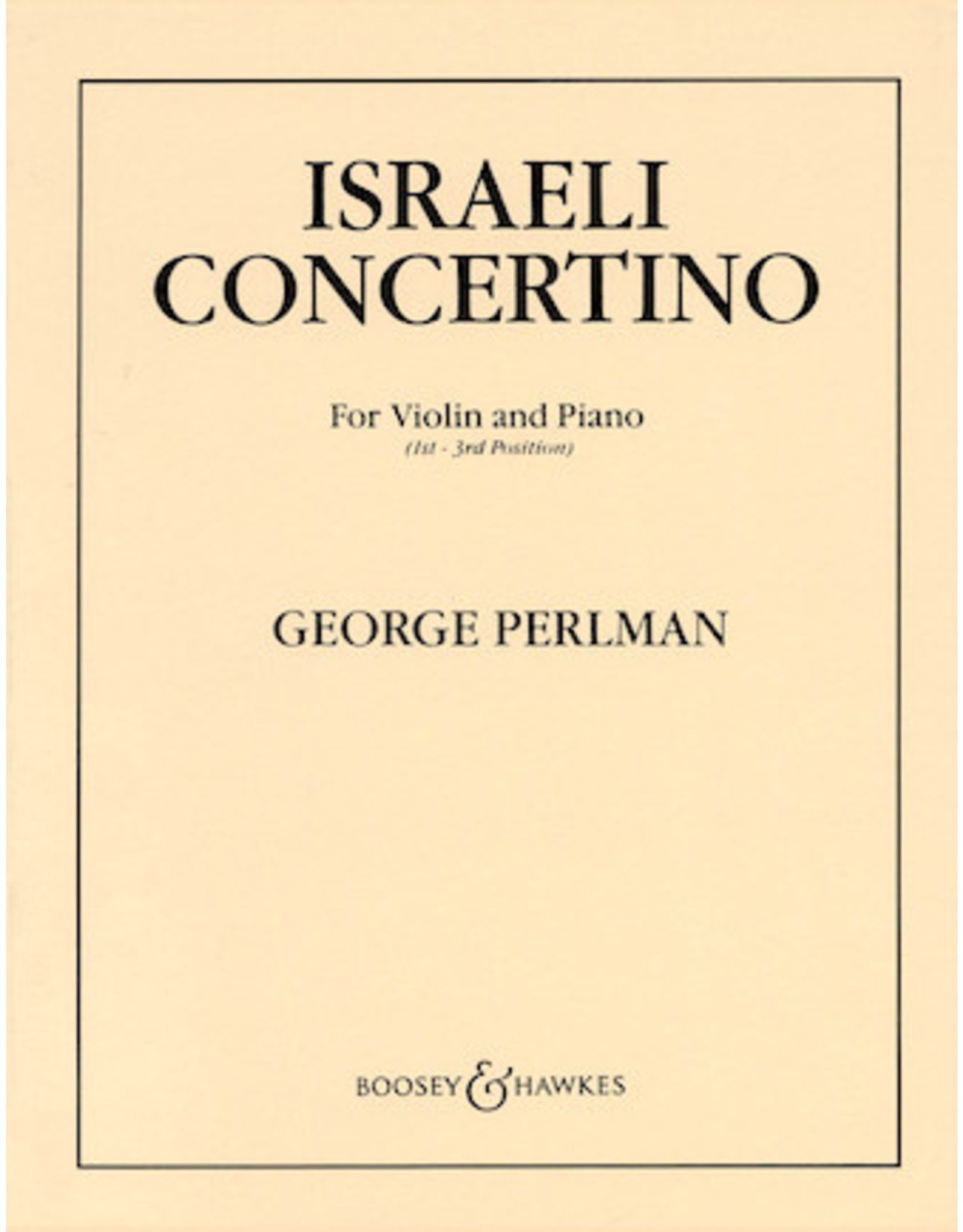 Boosey & Hawkes Perlman - Israeli Concertino - Violin and Piano