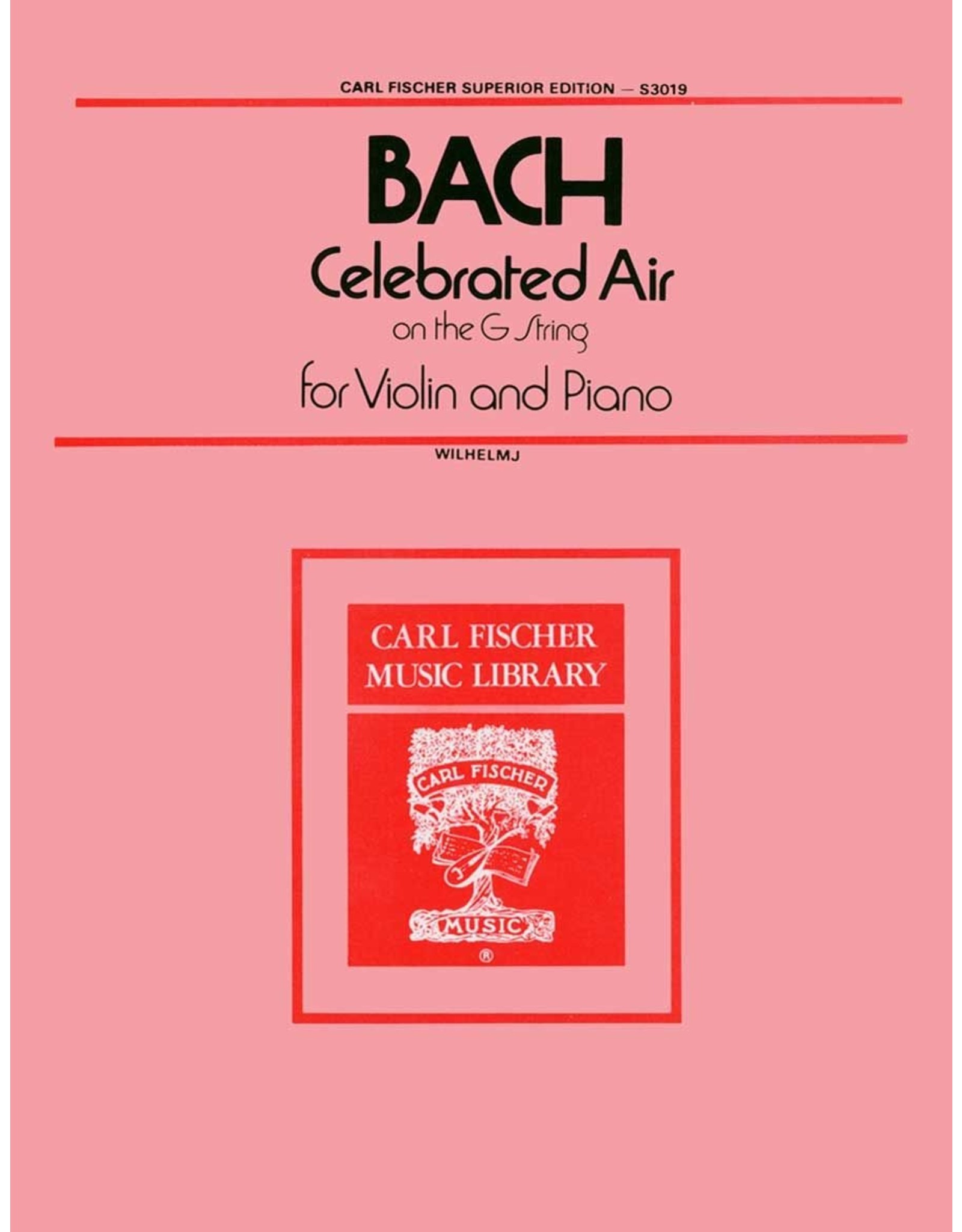 Carl Fischer LLC Bach - Celebrated Air On The G String Piano, Violin, Organ C MAJOR