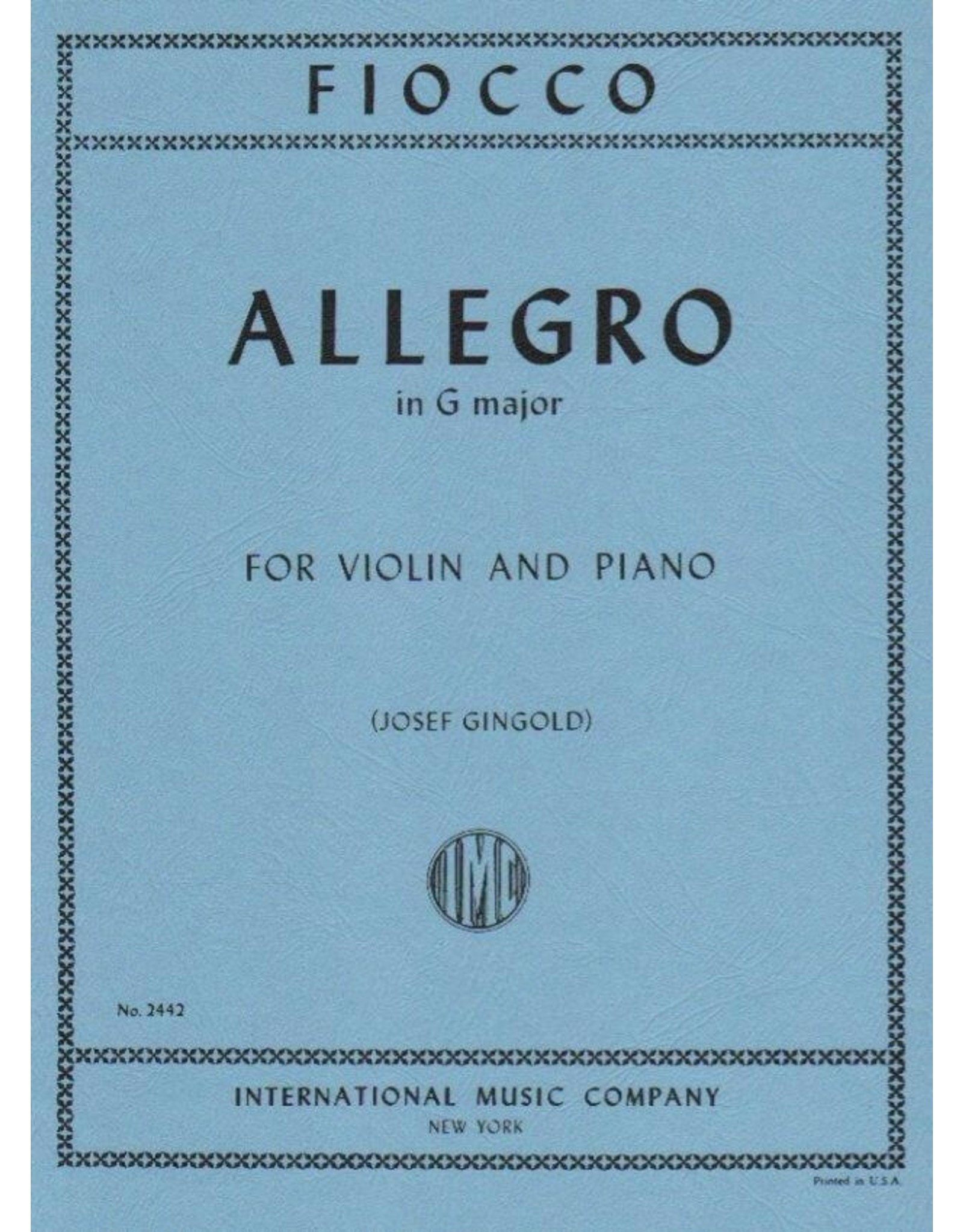 International Fiocco - Allegro in G Major