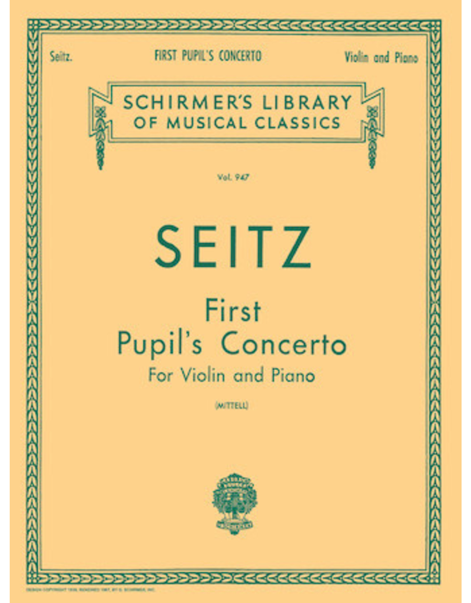 Hal Leonard Pupil's Concerto No. 1 in D Schirmer Library of Classics Volume 947 Score and Parts (Mittell)