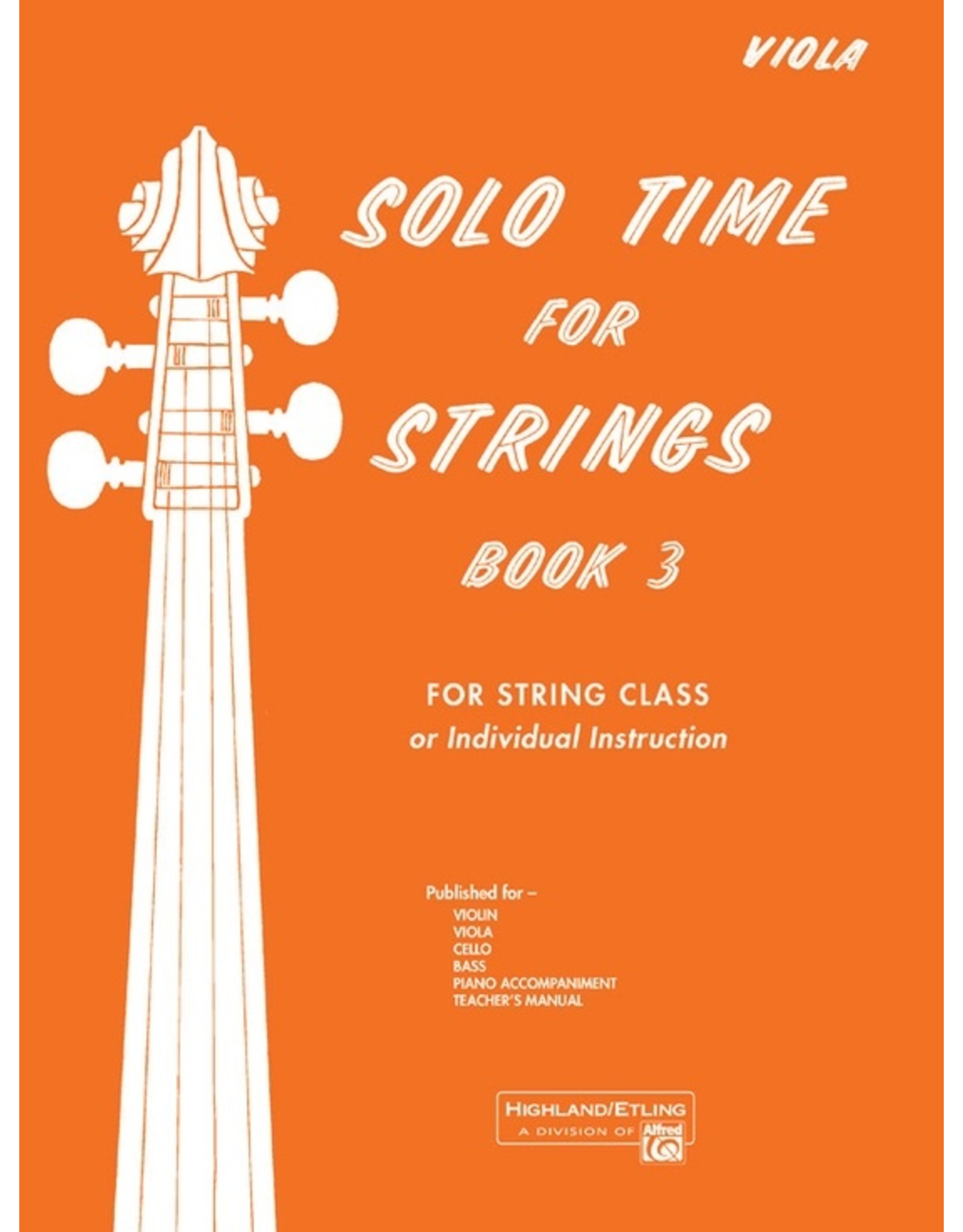 Alfred Solo Time for Strings, Book 3 Viola