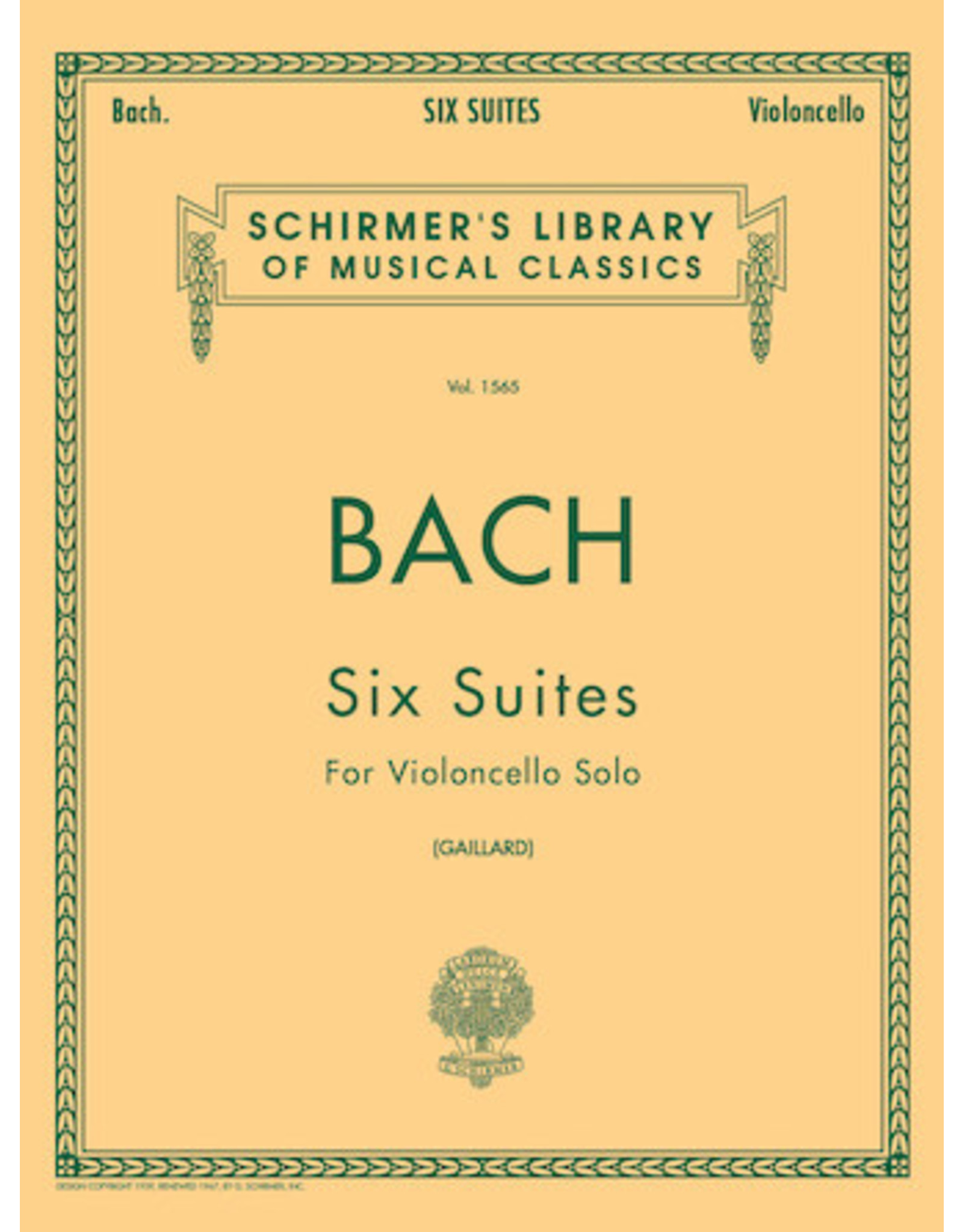 Hal Leonard Bach - 6 Suites Cello Solo (Gaillard) String Solo
