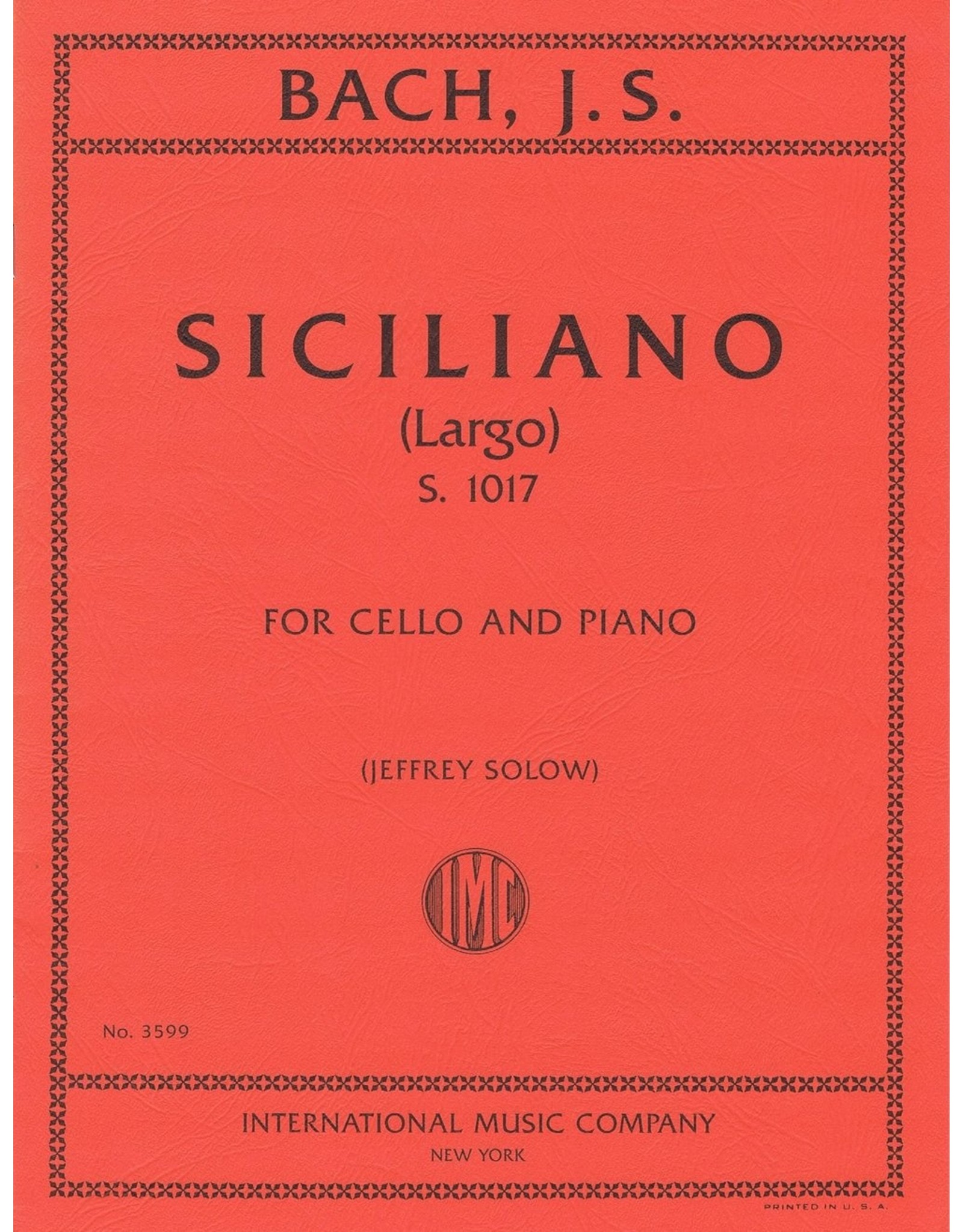 International Bach Siciliano S.1017 - Cello