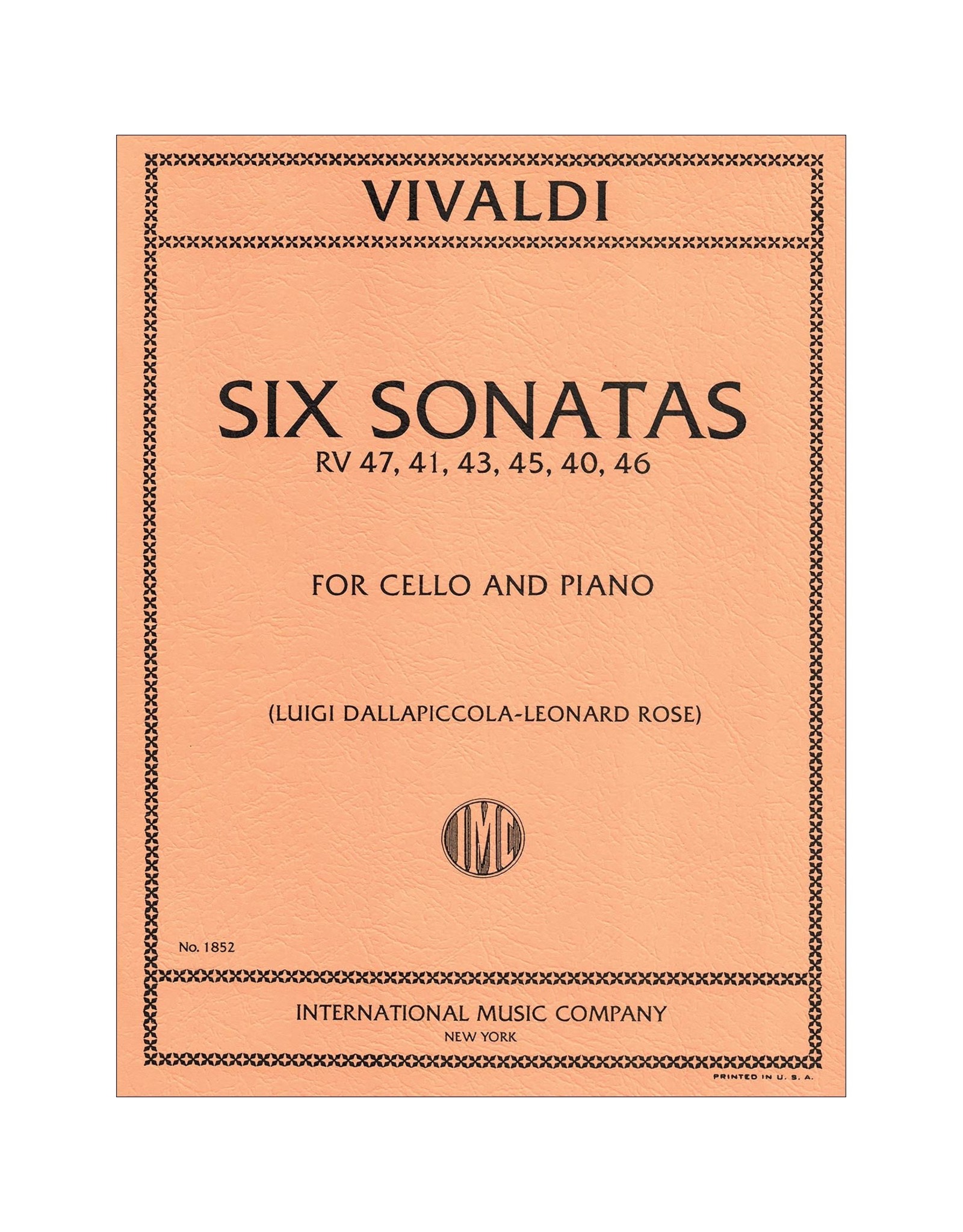 International Vivaldi Six Sonatas for Cello