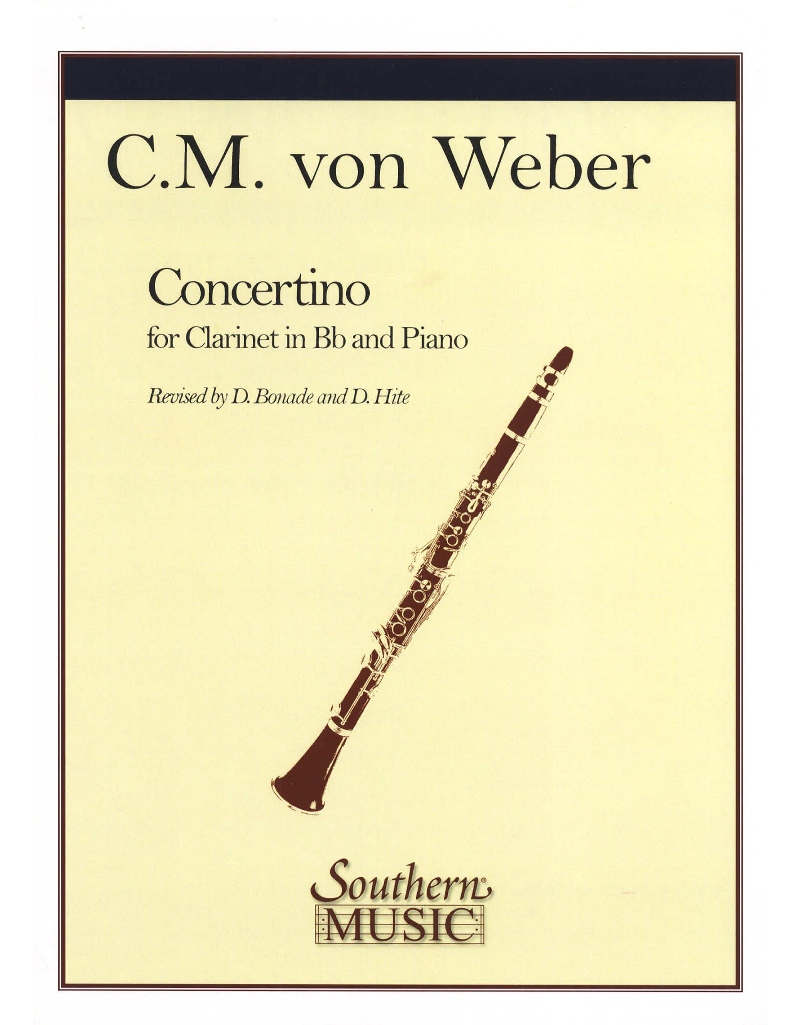 Southern Music Co. Concertino Clarinet Carl Maria von Weber/arr. David Hite
