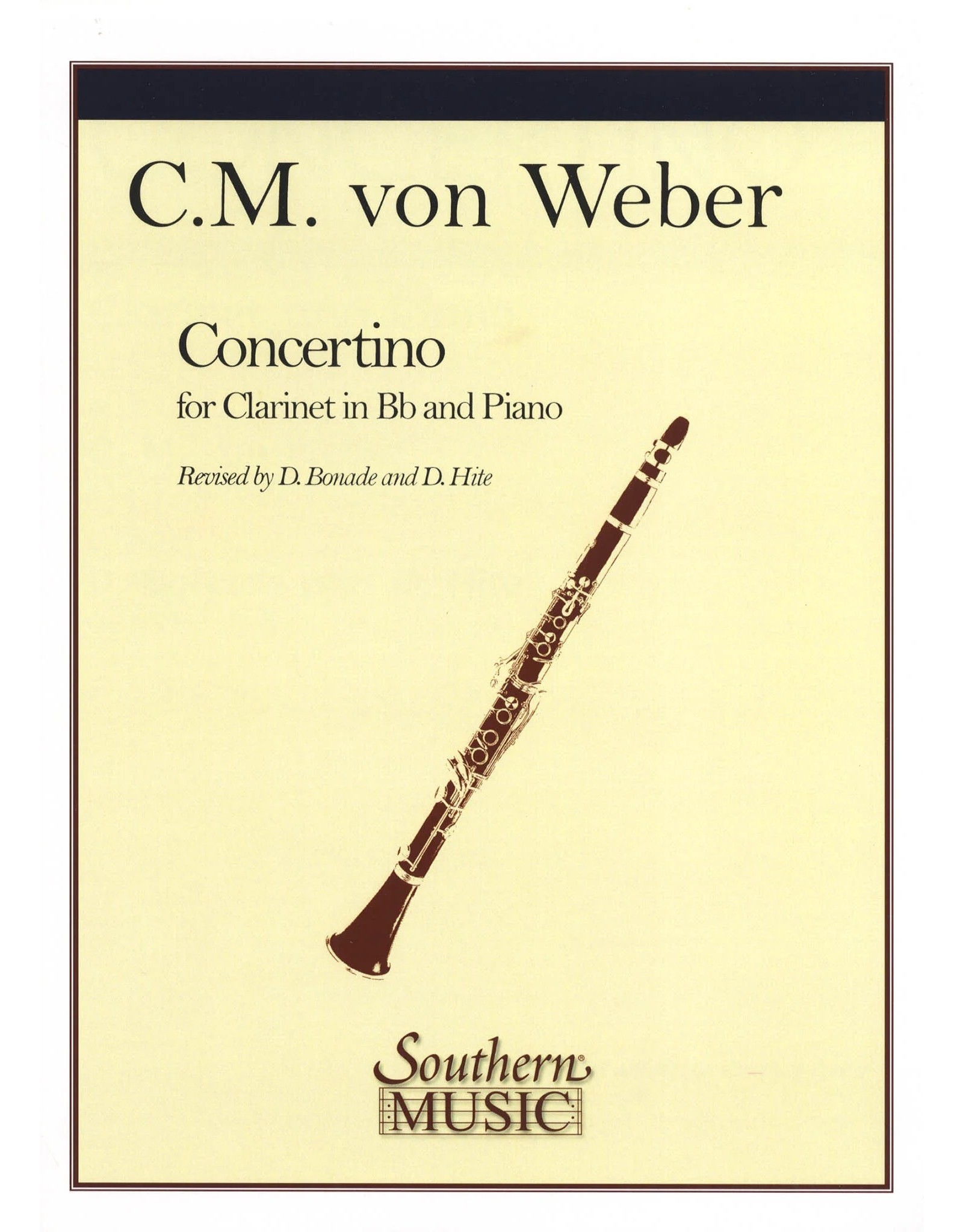 Southern Music Co. Concertino Op. 26 Clarinet Carl Maria von Weber/arr. David Hite