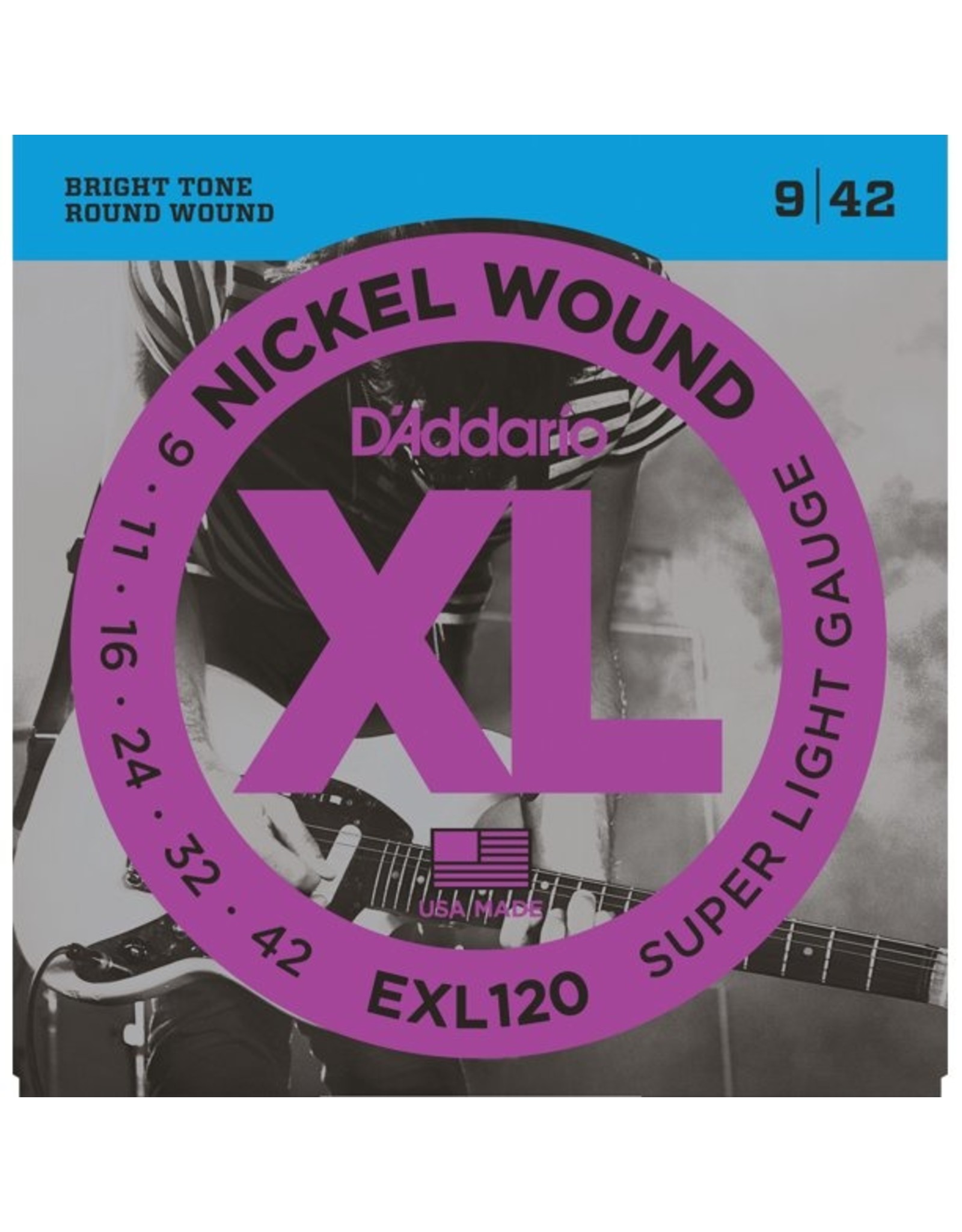 D'Addario D'Addario EXL120 Nickel Wound Electric Guitar Strings, Super Light, 09-42