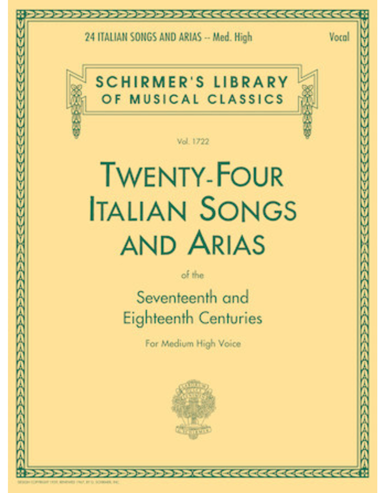 Hal Leonard 24 Italian Songs & Arias - Medium High Voice (Book only) Medium High Voice Vocal Collection