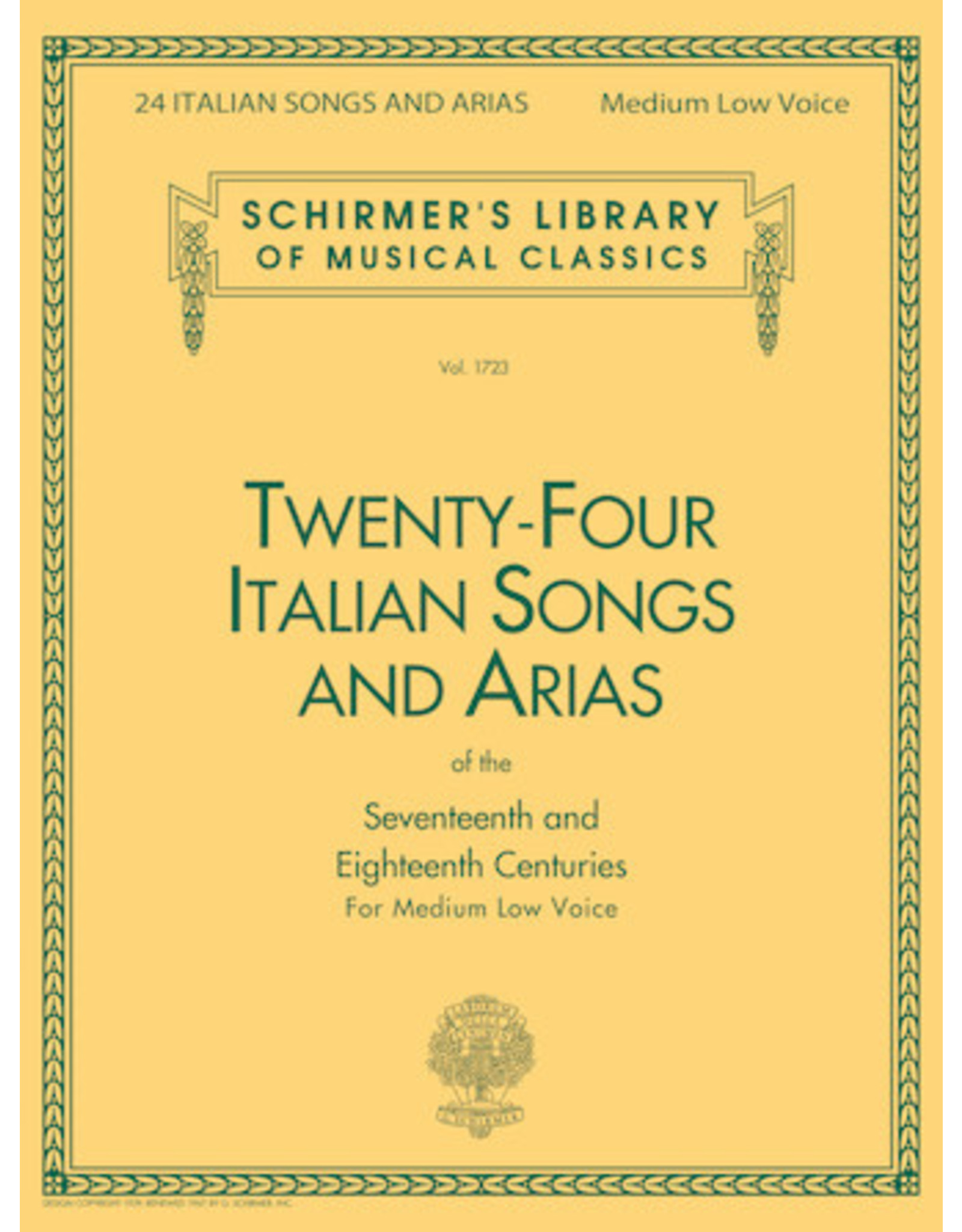 Hal Leonard 24 Italian Songs & Arias - Medium Low Voice (Book only) Medium Low Voice Vocal Collection