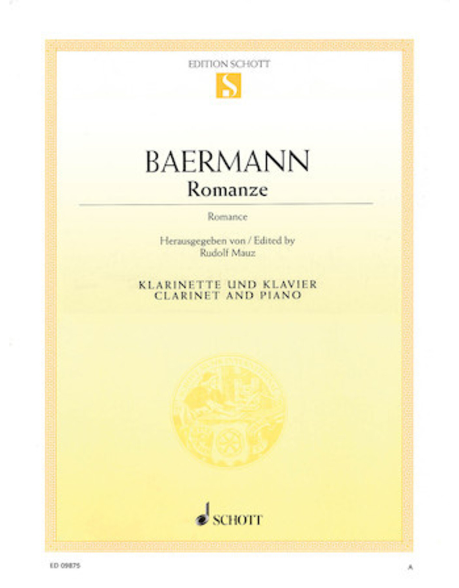 Schott Baermann Romance Clarinet and Piano Softcover ed. Rudolf Mauz