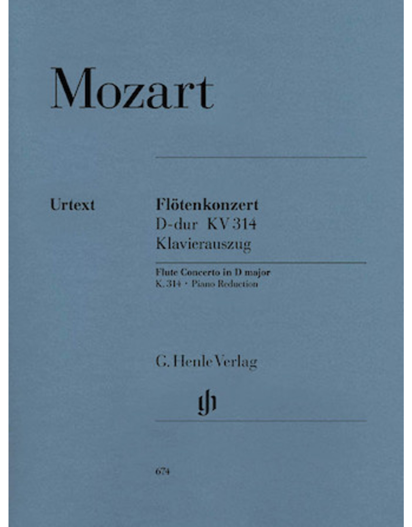 Henle Urtext Edition Mozart - Concerto No. 2 in D Major, K. 314 for Flute & Piano Reduction Softcover ed. András Adorján