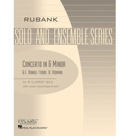Rubank Publications Handel - Concerto in G Minor Bb Clarinet Solo with Piano - Grade 4 G.F. Händel/arr. H. Voxman