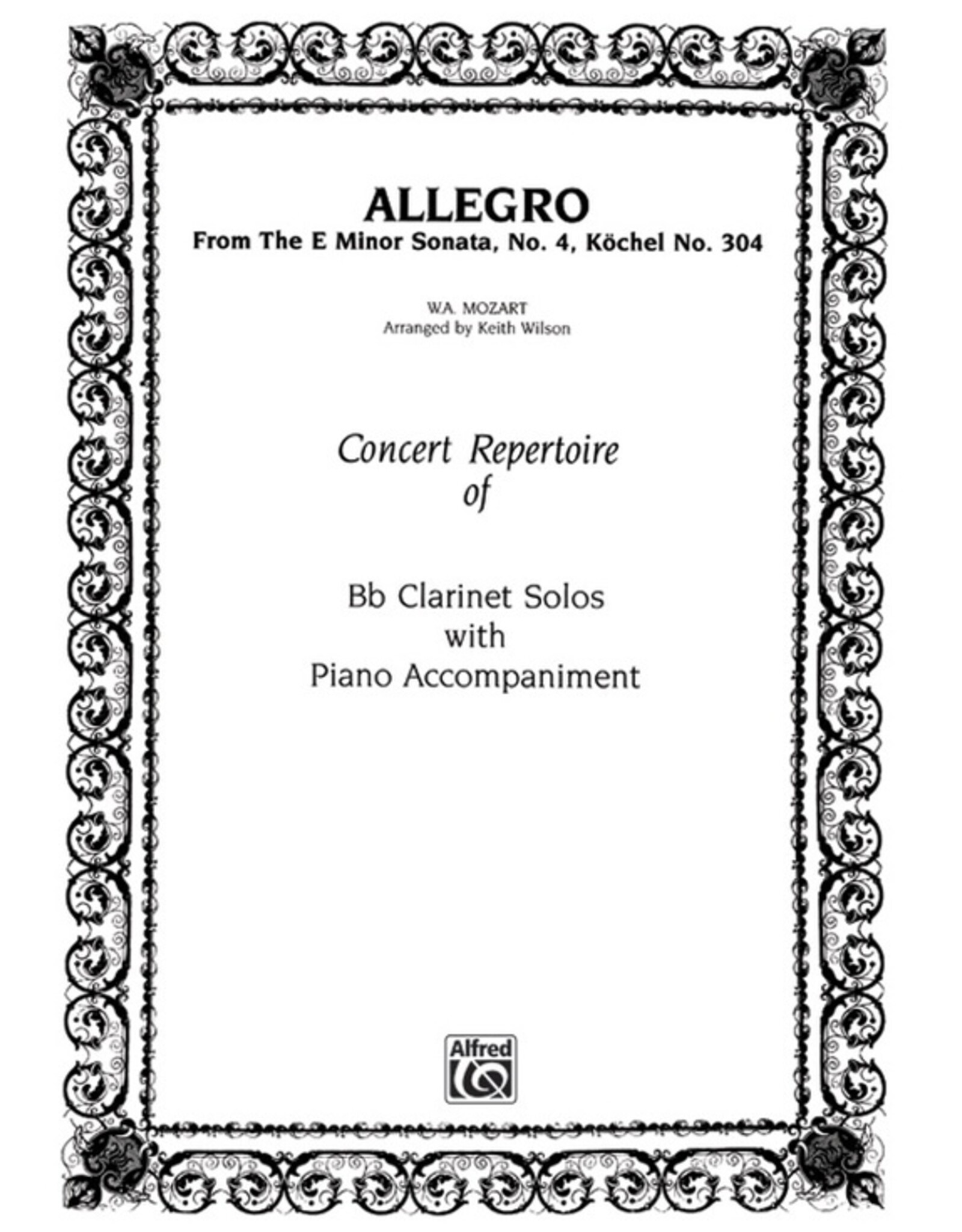 Alfred Mozart - ALLEGRO E MIN B FLAT Clarinet