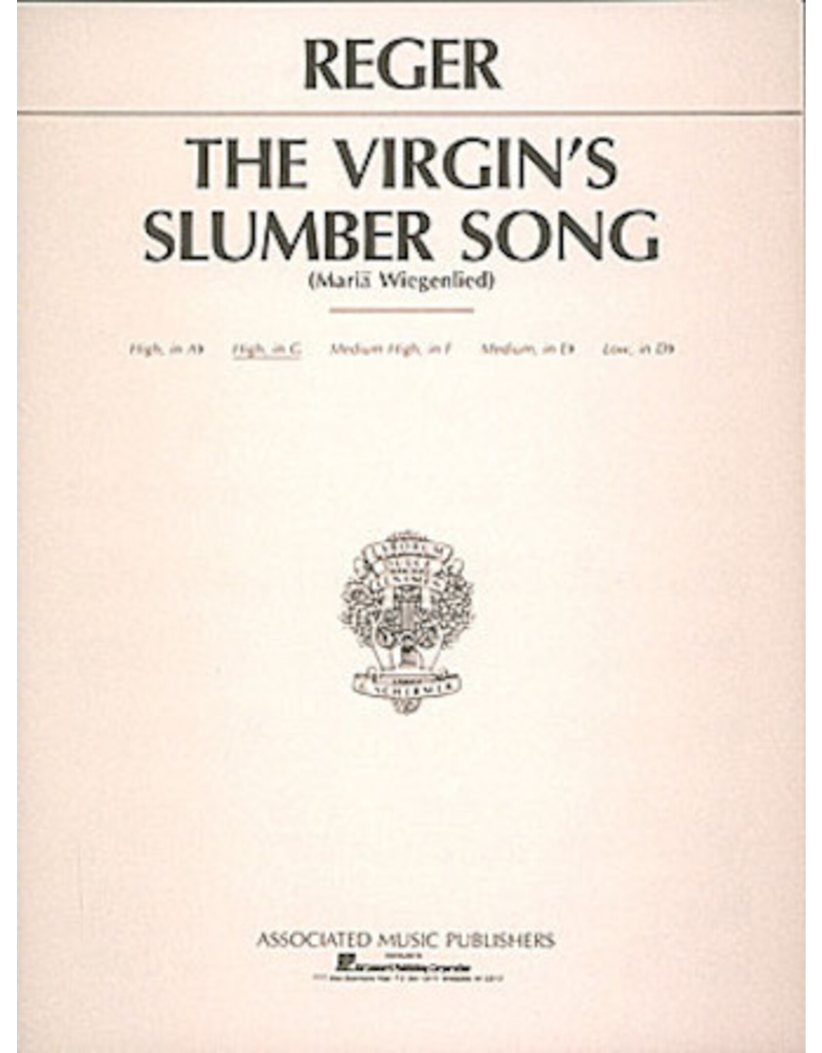 Hal Leonard Virgin's Slumber Song Medium High Voice in G Vocal Solo Medium High Voice in G