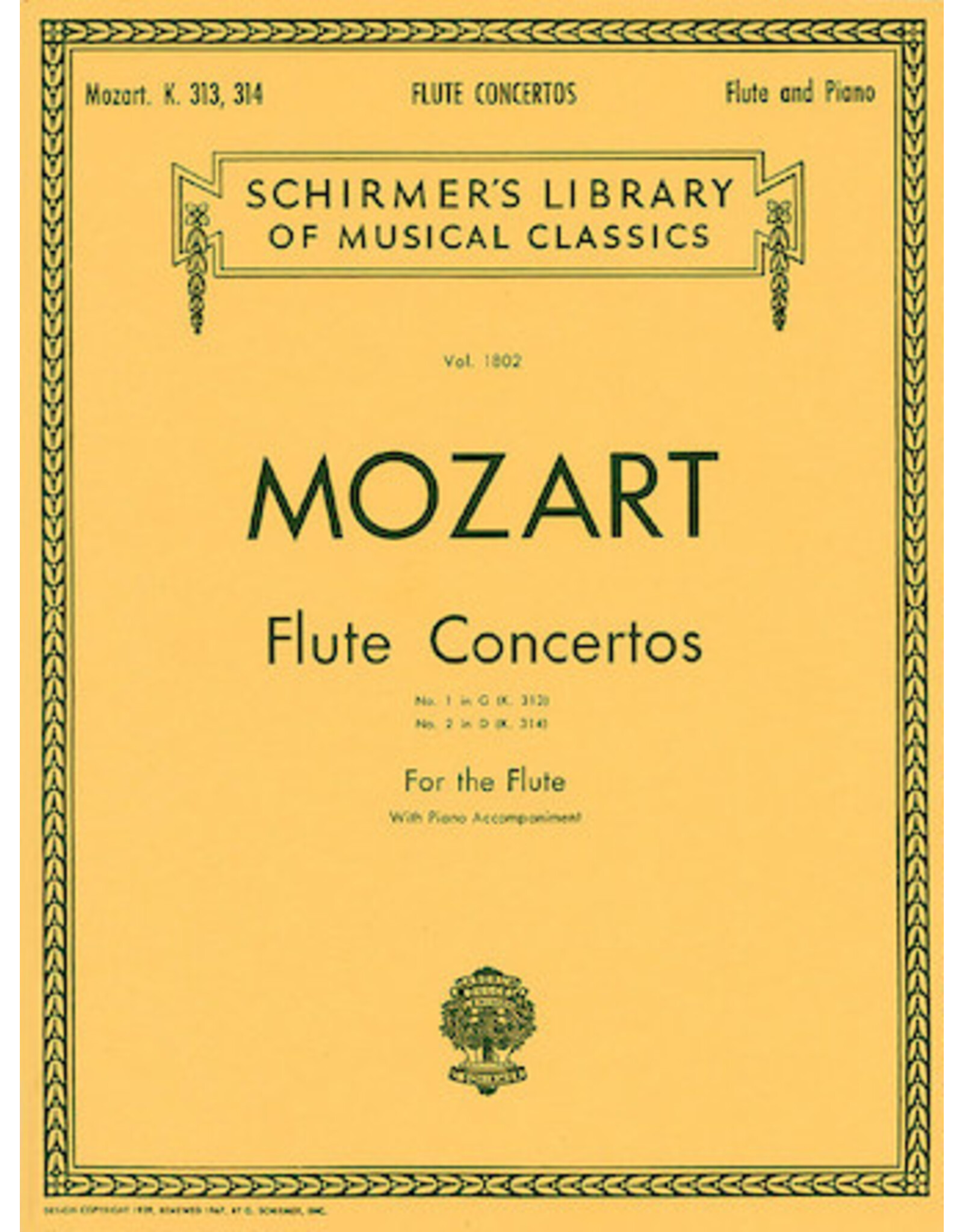 Hal Leonard Concerto No. 1 in G Major, K. 313/Concerto No. 2 in D Major, K. 314 for Flute & Piano Reduction Woodwind Solo