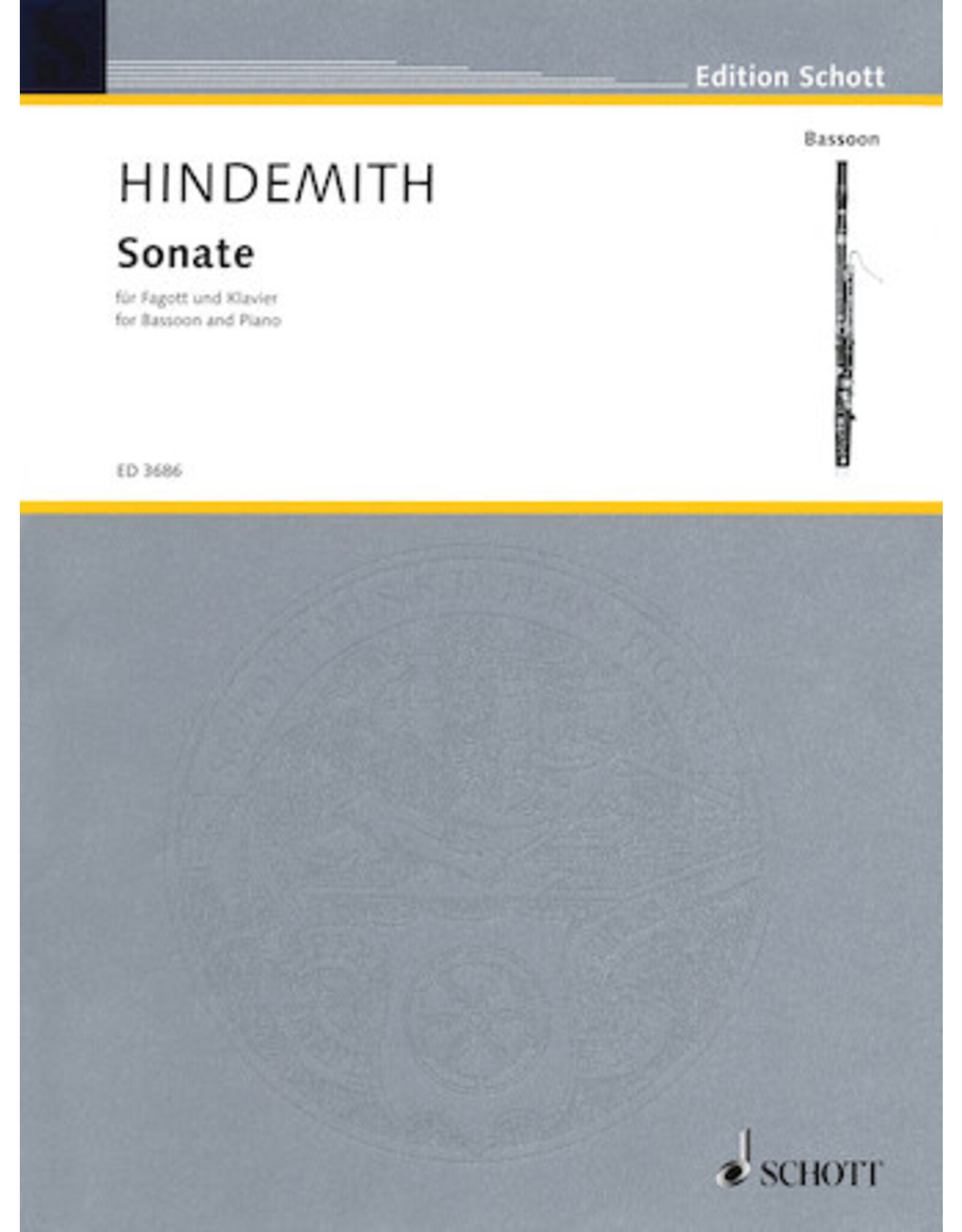 Hal Leonard Hindemith - Sonata Bassoon with Piano Accompaniment Schott