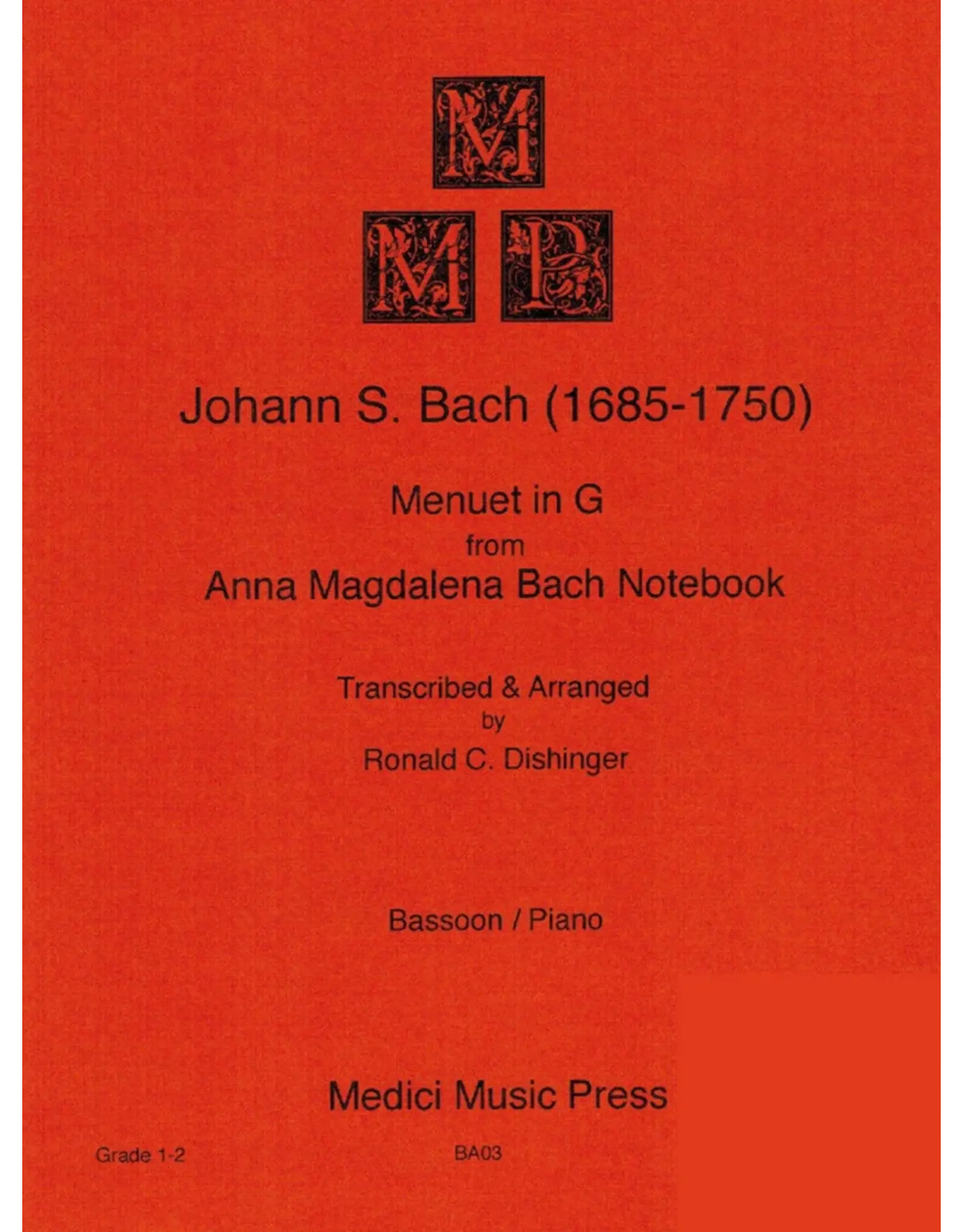 Medici Music Press Bach Minuet In G - Bassoon