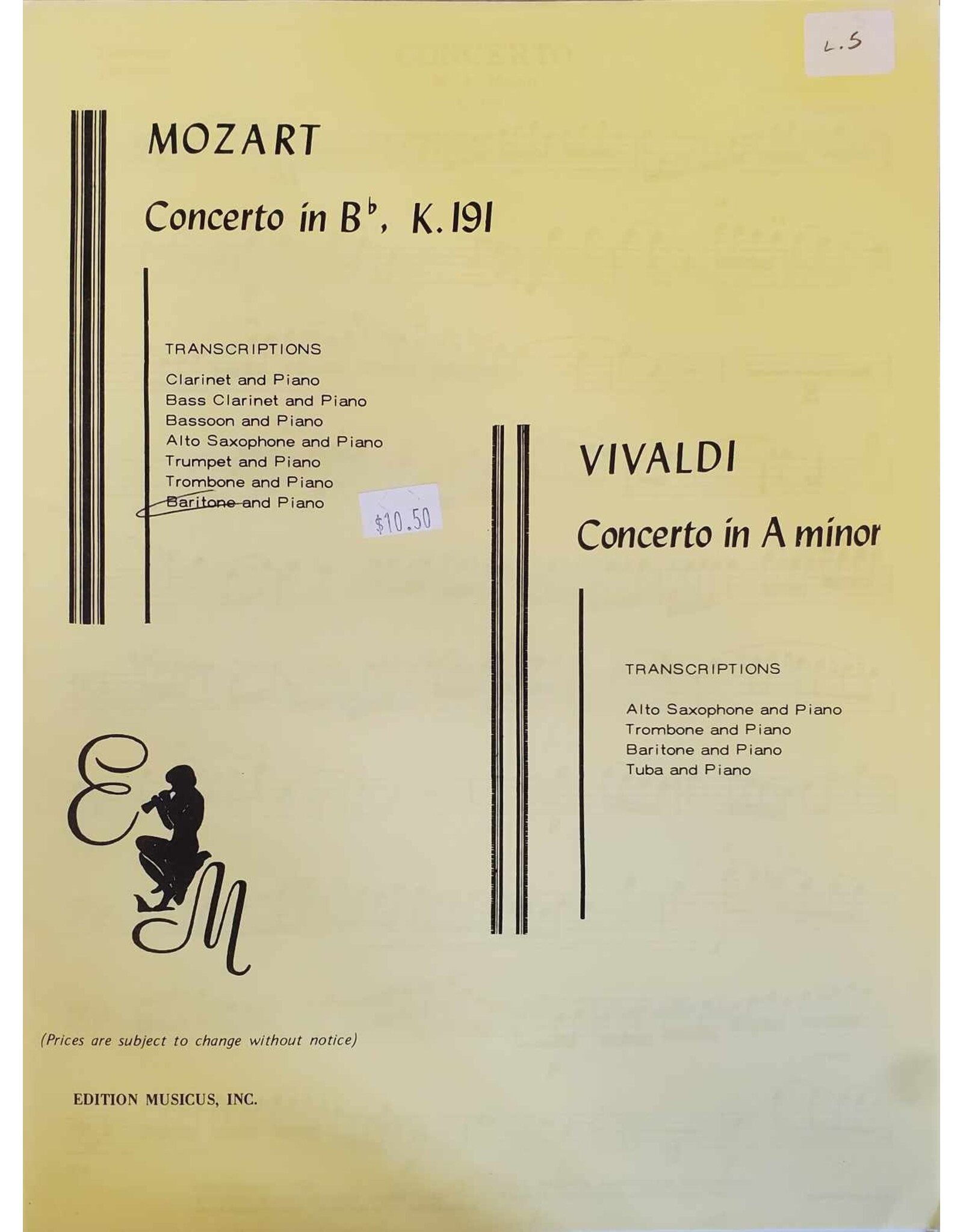 Edition Musicus Mozart Concerto K.191 - Baritone/Piano