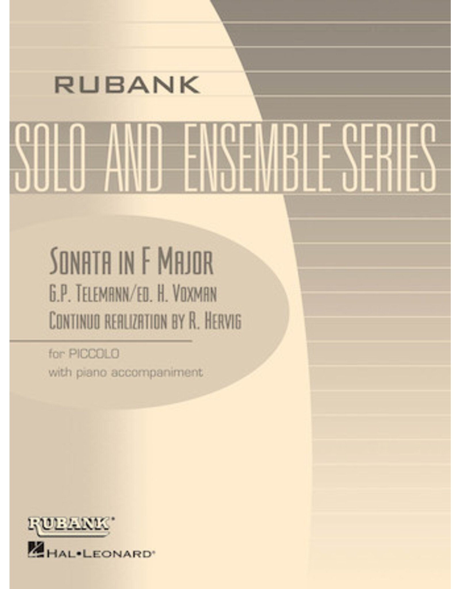 Hal Leonard Sonata in F Major Piccolo Solo with Piano - Grade 5 (Telemann/Voxman)
