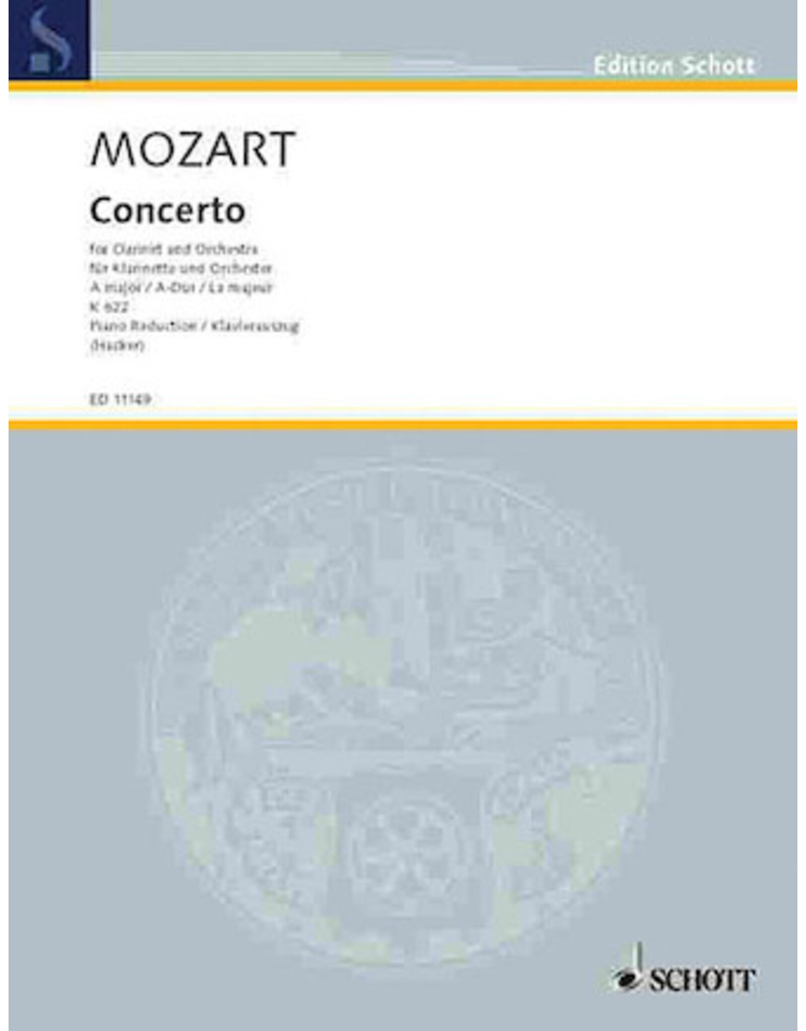 Hal Leonard Mozart - Concerto in A Major, K622 Clarinet and Piano (ed. Hacker) Schott