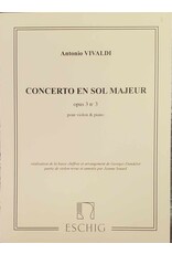 Editions Durand Vivaldi - Concerto in G Major, Op. 3, No. 3 Violin and Piano